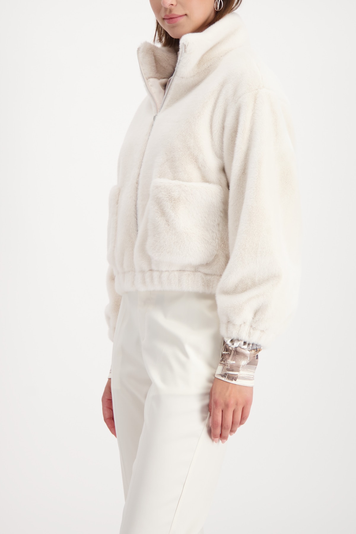 Monari Fellimitatjacke »Jacke fake fur« ohne Kapuze Regular fit mit Stehkragen