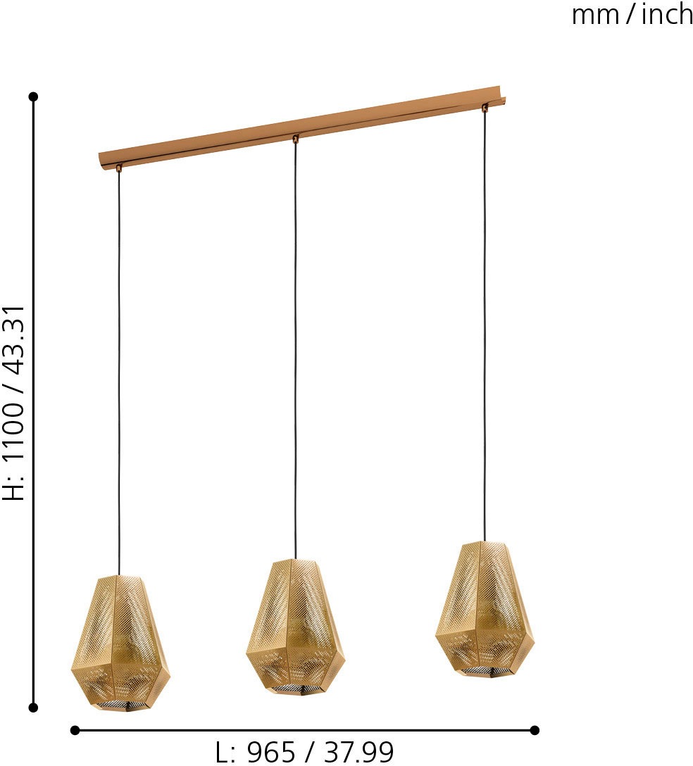 EGLO Pendelleuchte »CHIAVICA« E27 Hängeleuchte, Hängelampe
