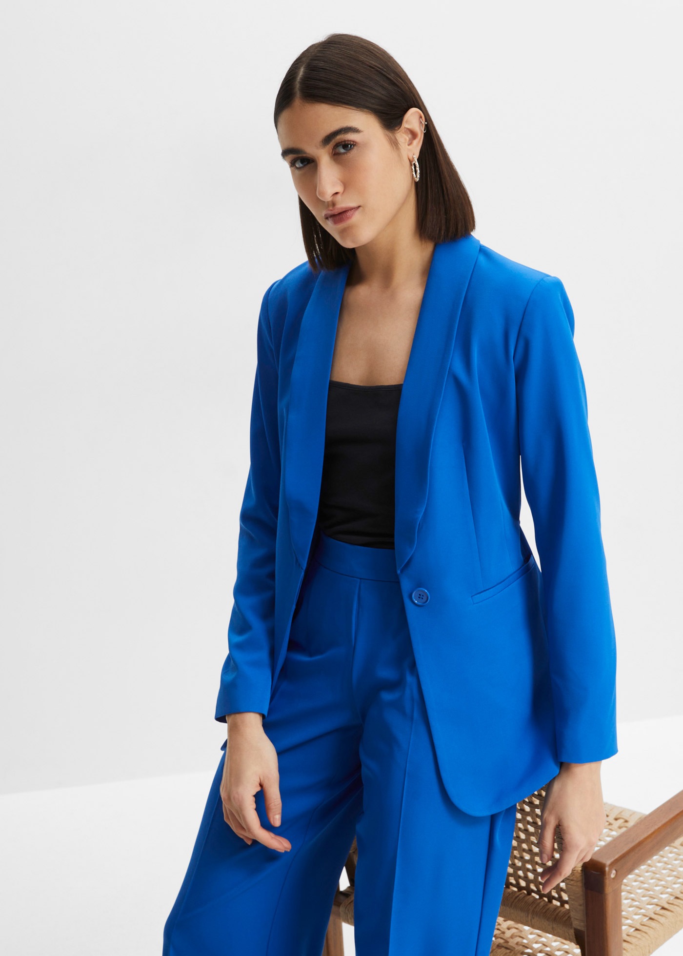 bonprix Jackenblazer »Blazer« für stilvollen Auftritt, mit Schalkragen, aus Polyester und Elasthan