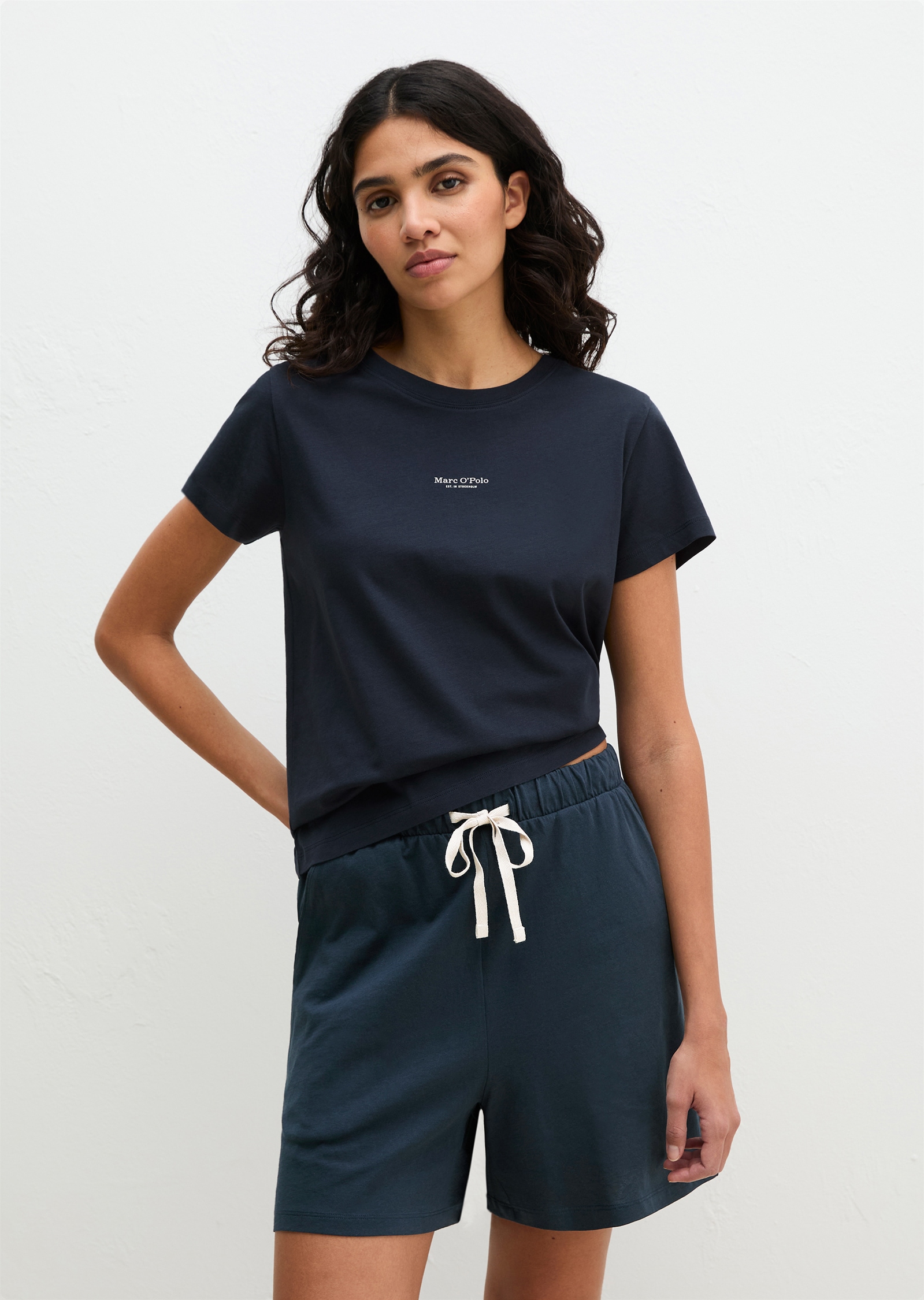 Marc O'Polo Pyjamaoberteil »Mix N Match Cotton Top SS« mit Rundhalsausschnitt und kurzem Arm