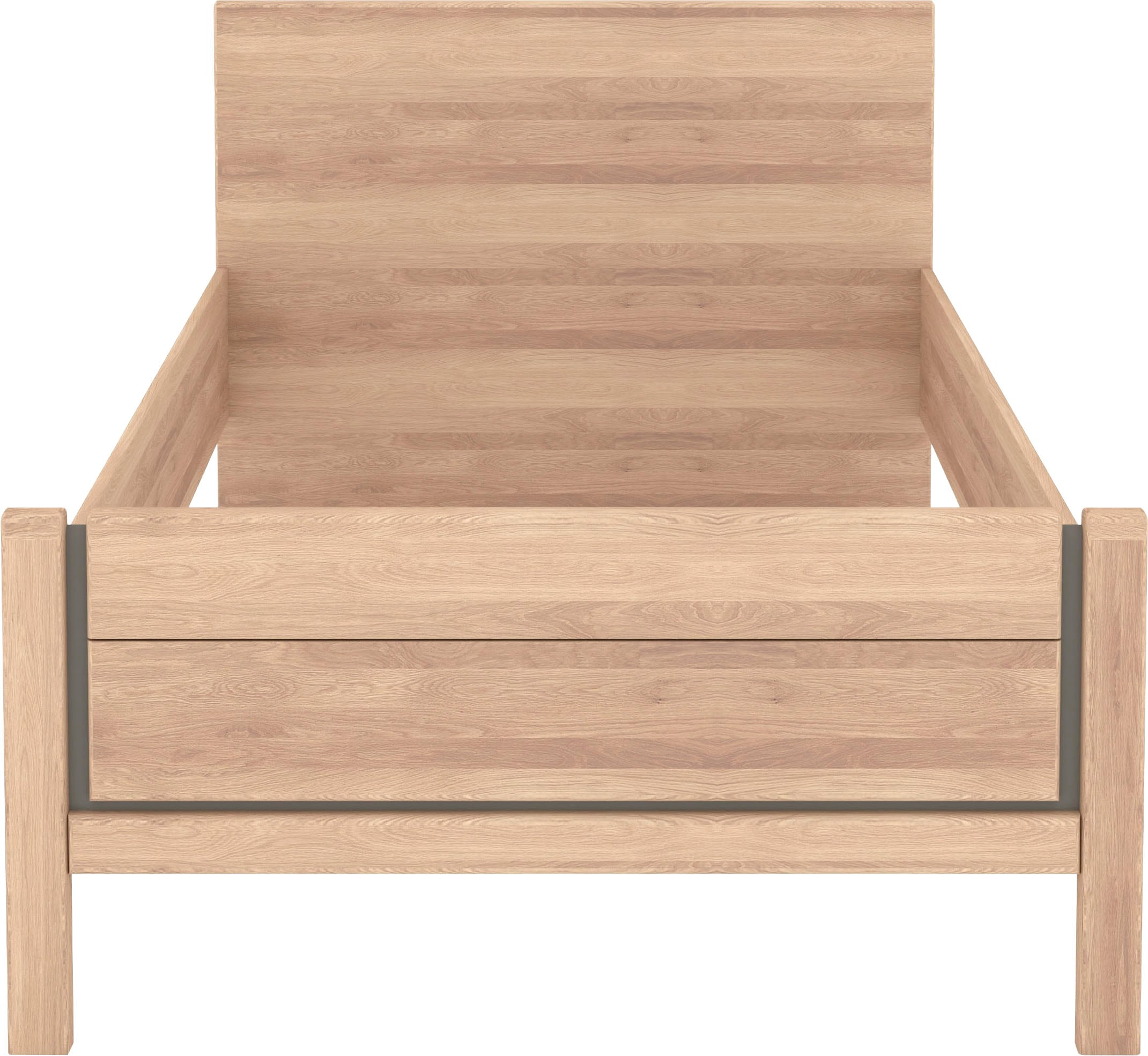 Musterring Holzbett »Sorrent, Bettgestell, Bettrahmen, teilmassiv Eiche«, (MADE IN GERMANY), Eiche teilmassiv, Liegehöhenverstellung, Stollenfußteil