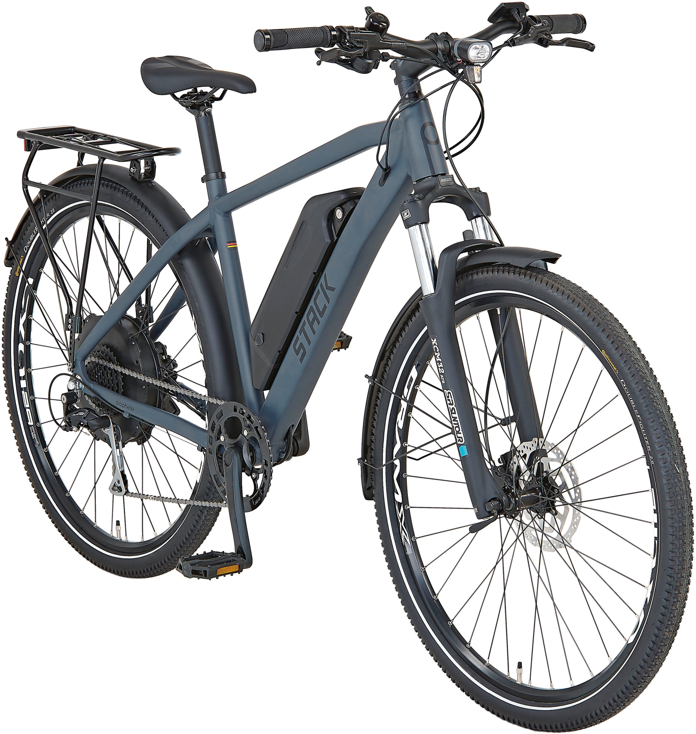 Prophete E-Bike »Stack 2.0«, 9 Gang, Shimano, Heckmotor 250 W, Pedelec, Elektrofahrrad für Damen u. Herren, MTB