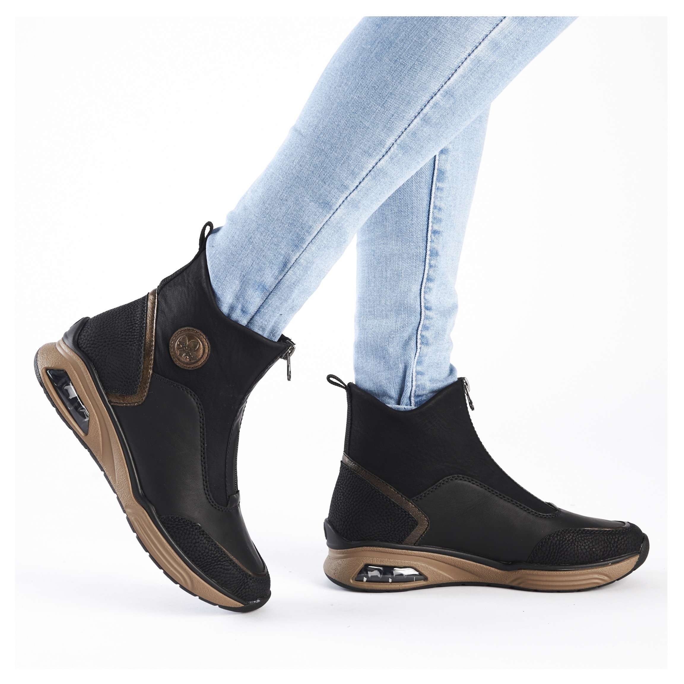 Rieker Schlupfboots, Stiefelette, High Top Sneaker, Keilabsatz, mit Anziehlasche