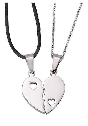 Firetti Schmuckset »Partnerschmuck: 2 Halsketten mit Anhänger Herz«, (4 tlg.) kaufen