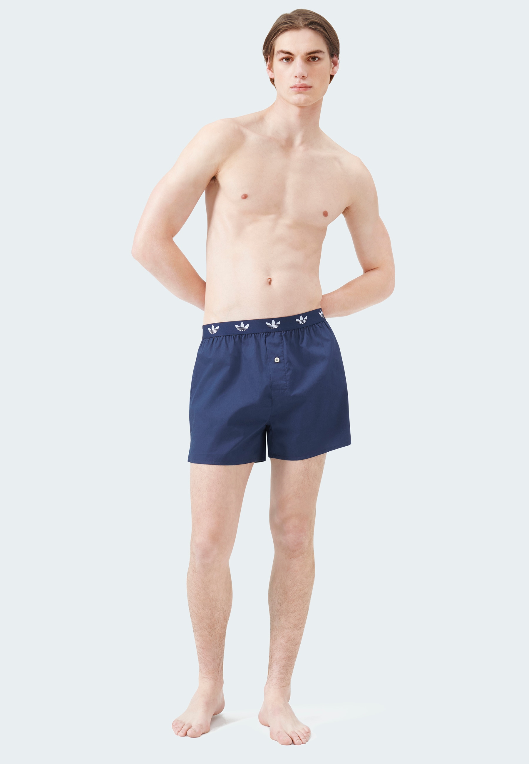 adidas Originals Webboxer »Comfort Cotton Woven« 2er Pack,  Baumwolle, weit, elastischer Bund, Eingriff mit Knopf