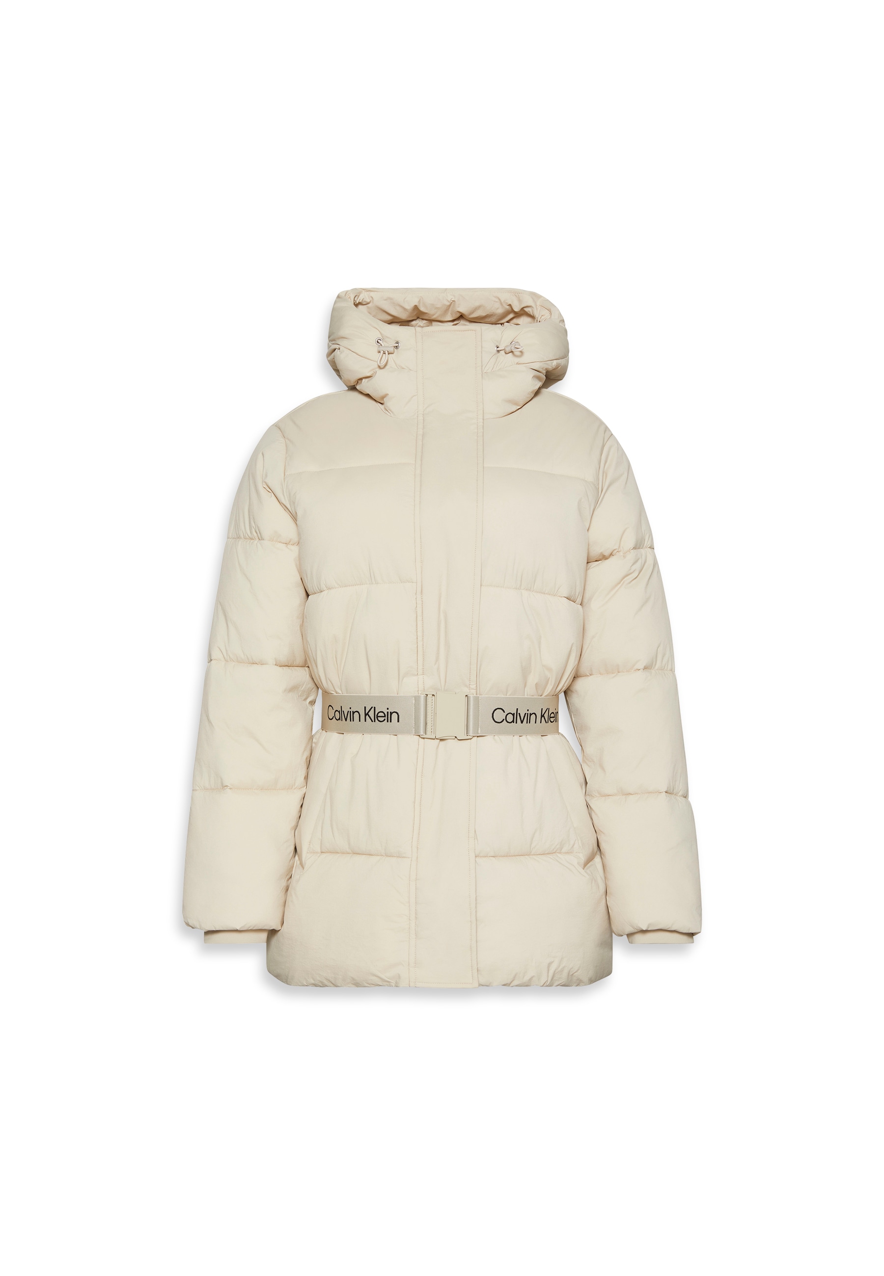 Calvin Klein Jeans Steppjacke »BELTED MIDWEIGHT PUFFER« mit Kapuze Mit Rundhalsausschnitt, regular fit