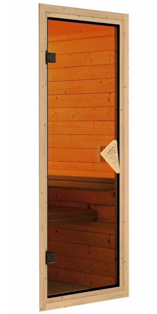 Karibu Sauna »Larin« Set,  Ofen 9 kW Bio externe Strg easy