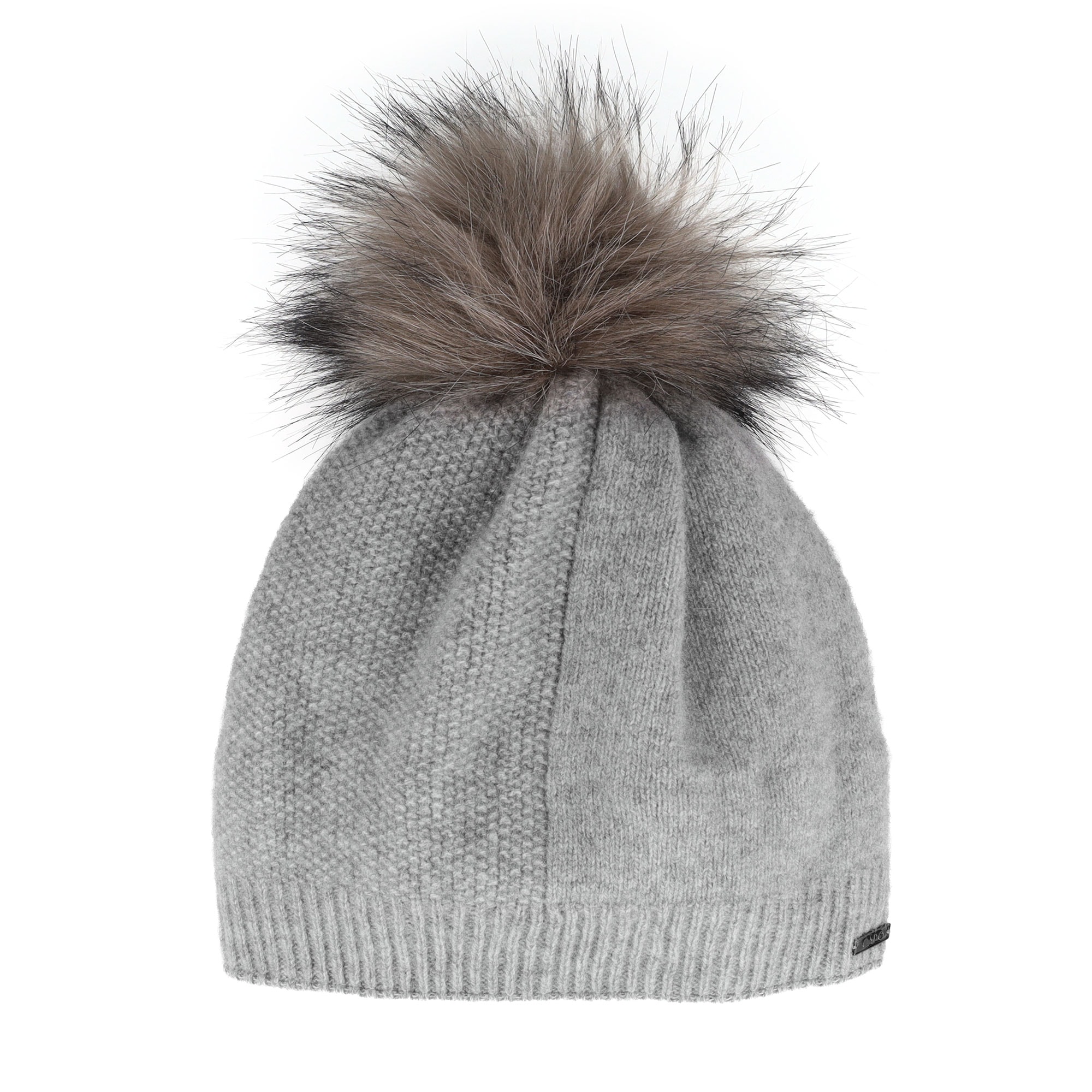 CAPO Strickmütze Wintermütze, Kaschmir-Wolle-Mischung, Futter, Fake-Fur, Struktur