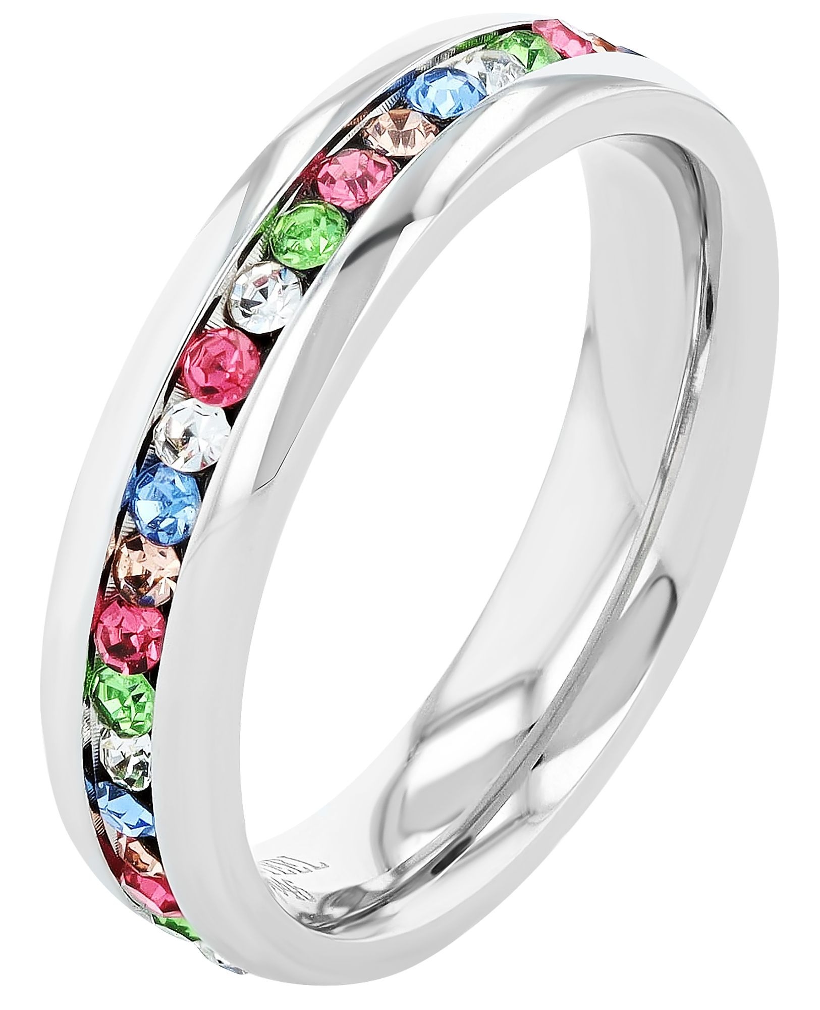 Adelia´s Fingerring »Damen Ring aus Edelstahl mit Strass Steinchen«