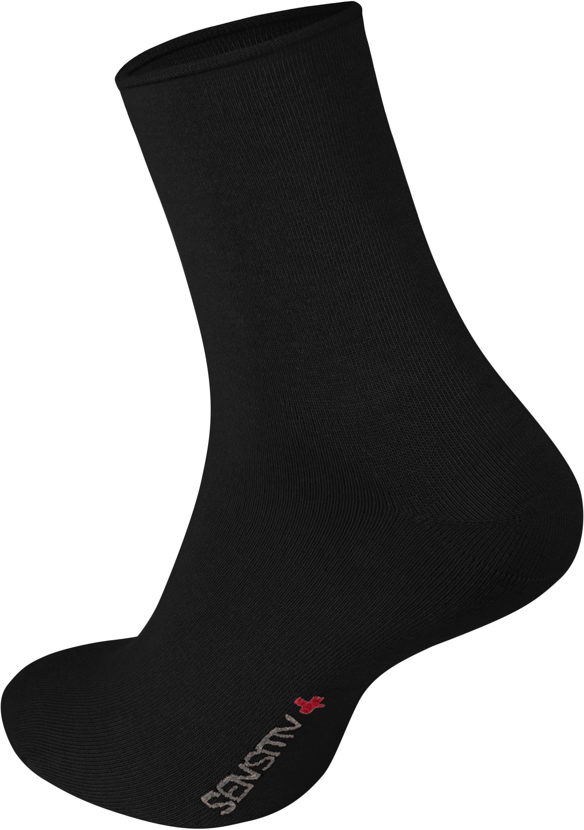 Fußgut Gesundheitssocken »Sensitiv Elegant Socken XXL«, (1 Paar), Weitschaft, Rollbund