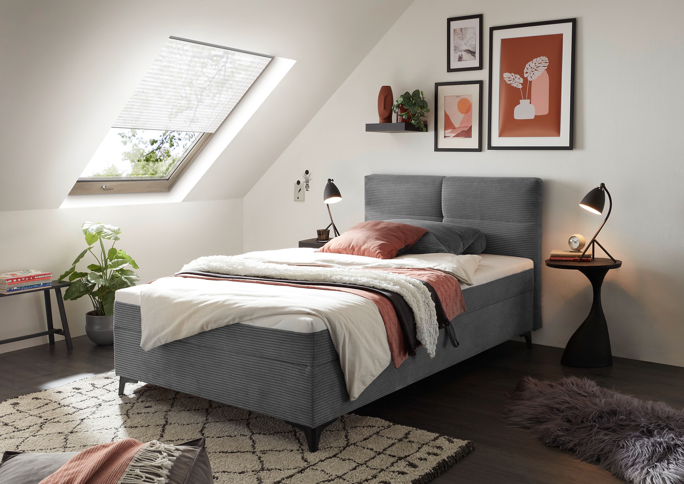 ED EXCITING DESIGN Boxbett »Andon«, mit Bettkasten, integrierter Topper, universell aufbaubar