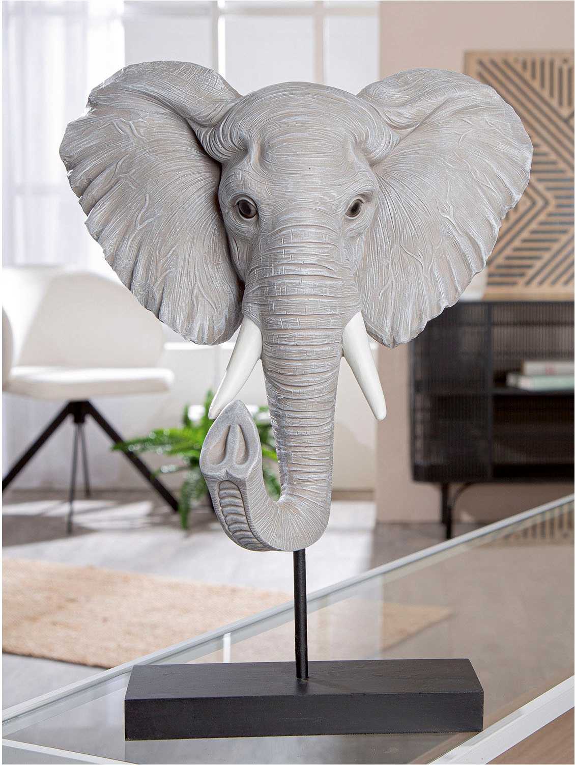 GILDE Tierfigur »Skulptur Elefant Ringo grau H. 42 cm«