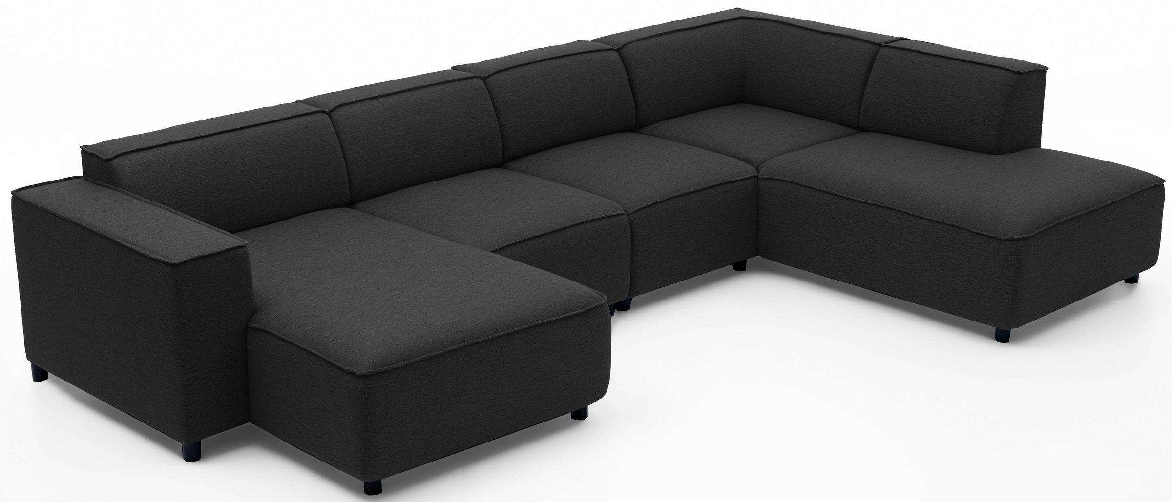 ATLANTIC home collection Wohnlandschaft »Bulky U-Form« in U-Form und XXL Sitzfläche, modular aufgebaut