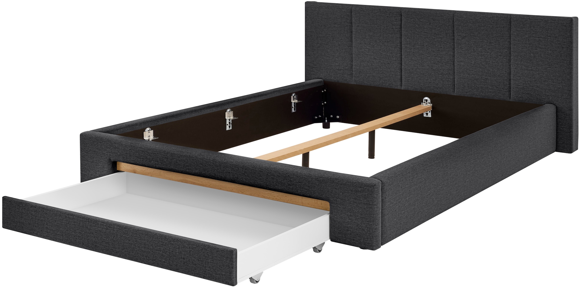INOSIGN Polsterbett »CiTY/GiRON, Bettgestell mit Bettkasten, gepolstertes Stauraumbett«, mit Hundebett oder Stauraumschublade, Bezug Cord-oder Leinenoptik