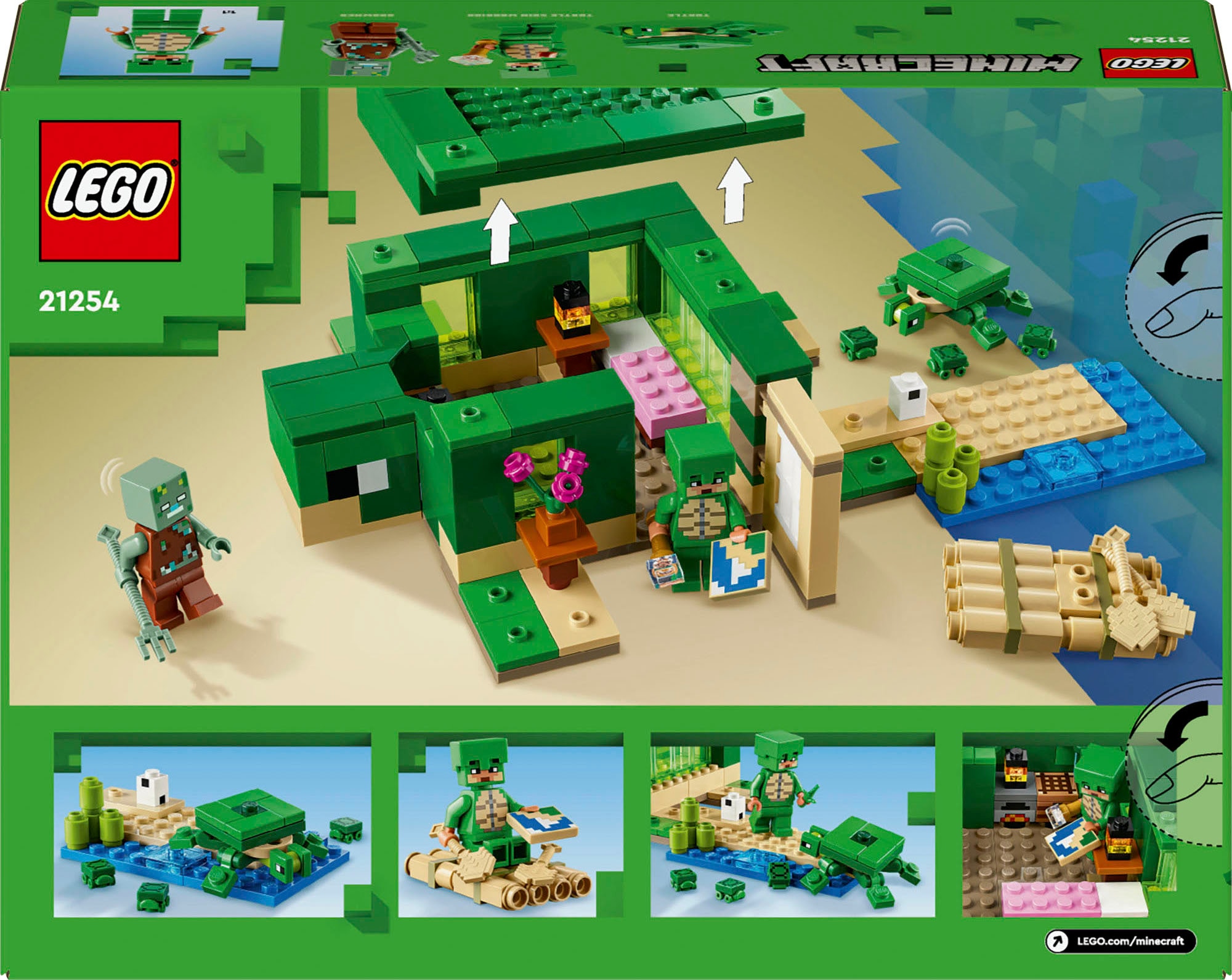LEGO® Konstruktionsspielsteine »Das Schildkrötenstrandhaus (21254), LEGO Minecraft«, (234 St.), Made in Europe