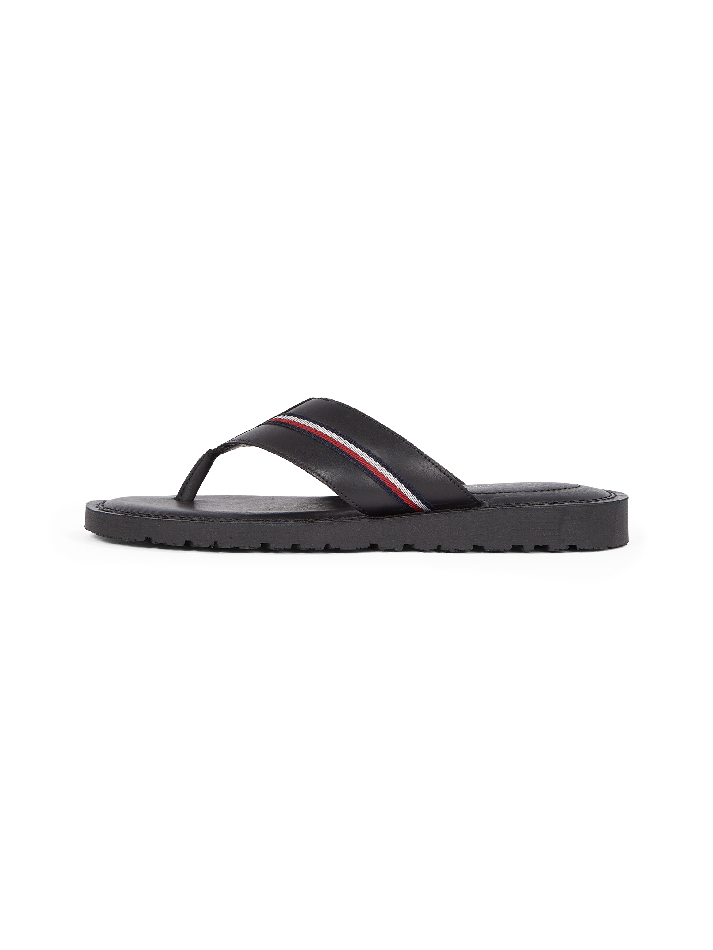 Tommy Hilfiger Zehentrenner »CORE HILFIGER TOE POST LH SANDAL«, Sommerschuh, Strandschuh, Dianette mit Streifen in Tommy-Farben