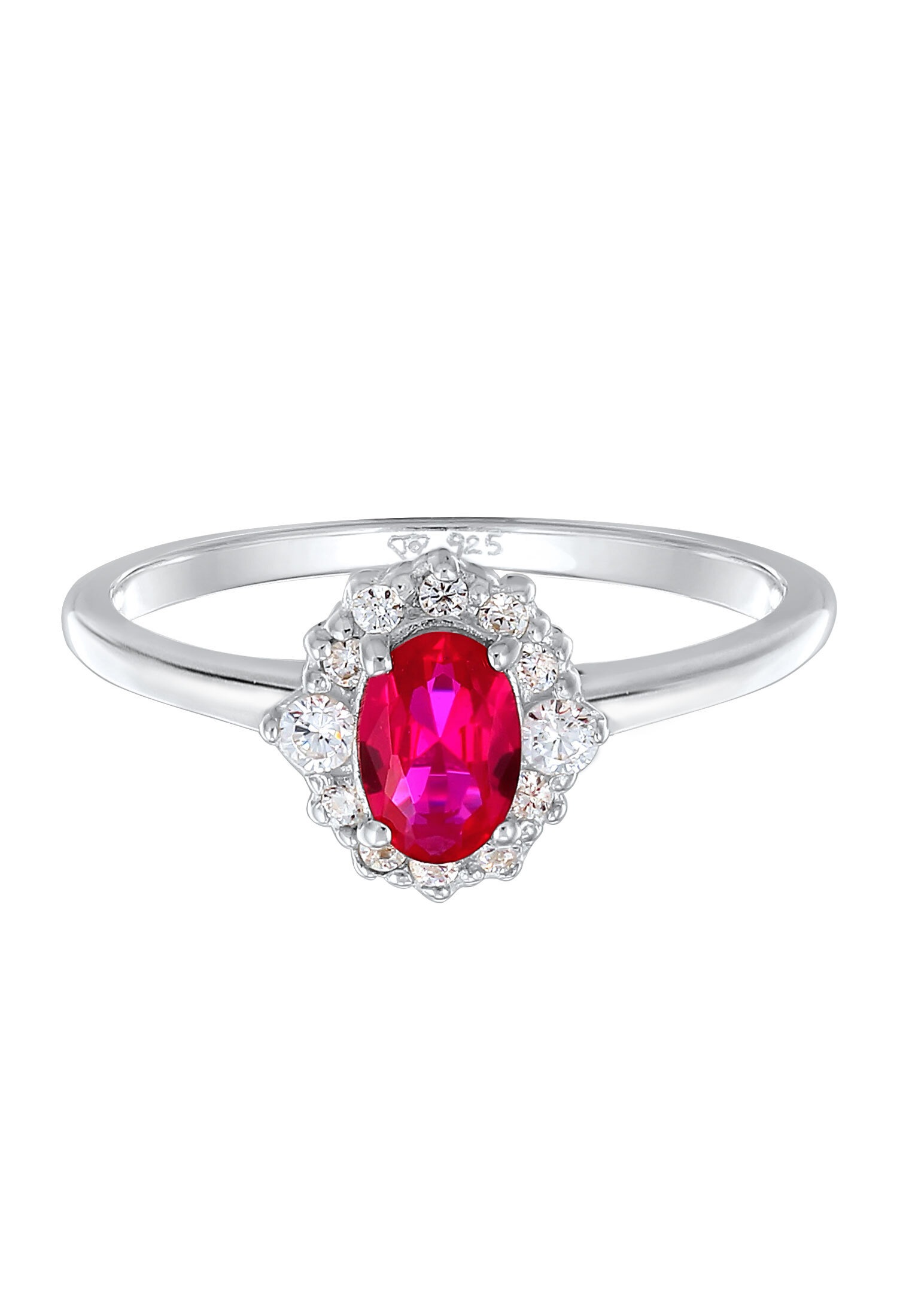 Elli Silberring »Ring Cocktailring Synthetischer Rubin Zirkonia 925 Silber«
