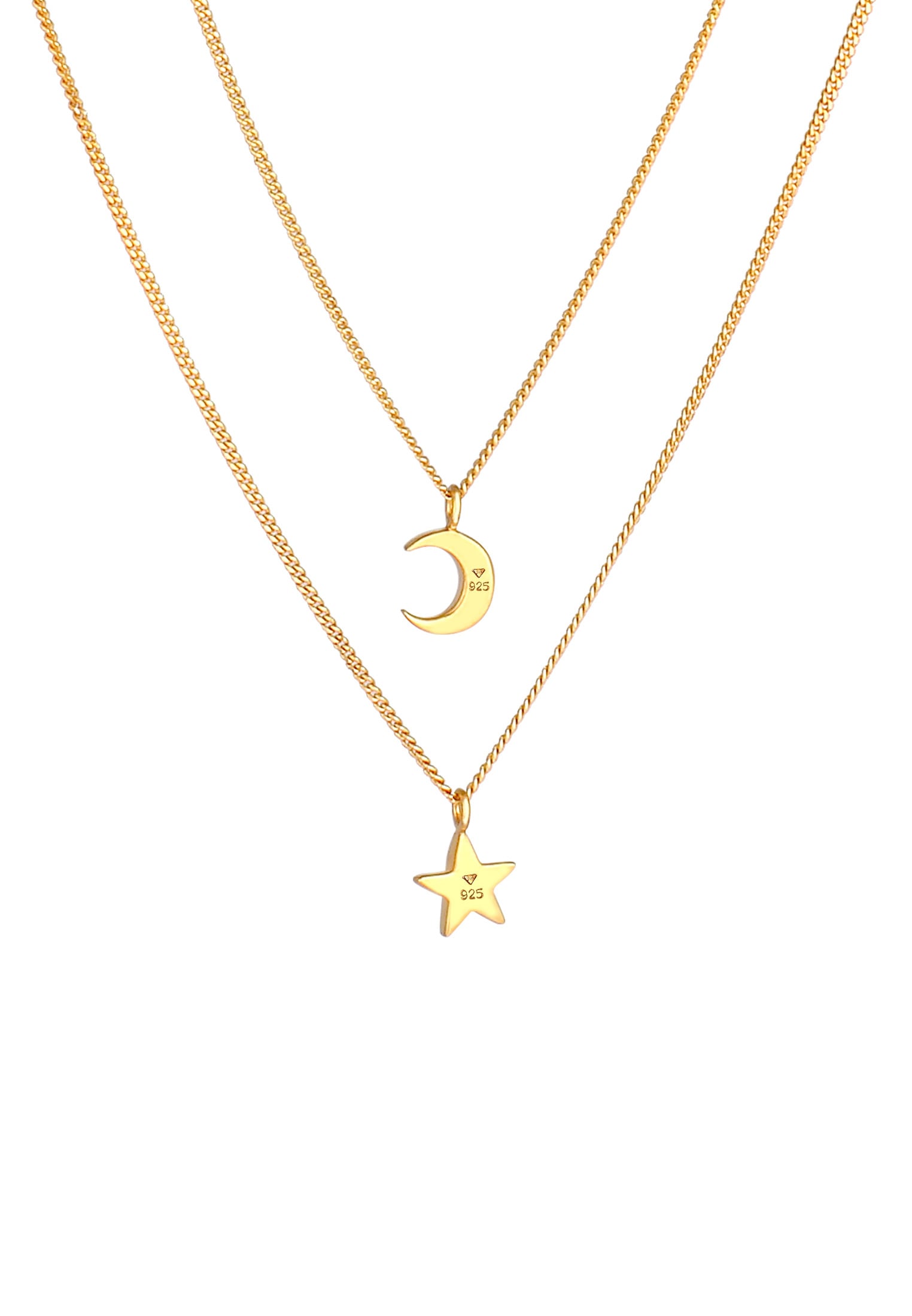 Elli Silberkette »Halskette Layer Stern Mond Astro 925 Silber«
