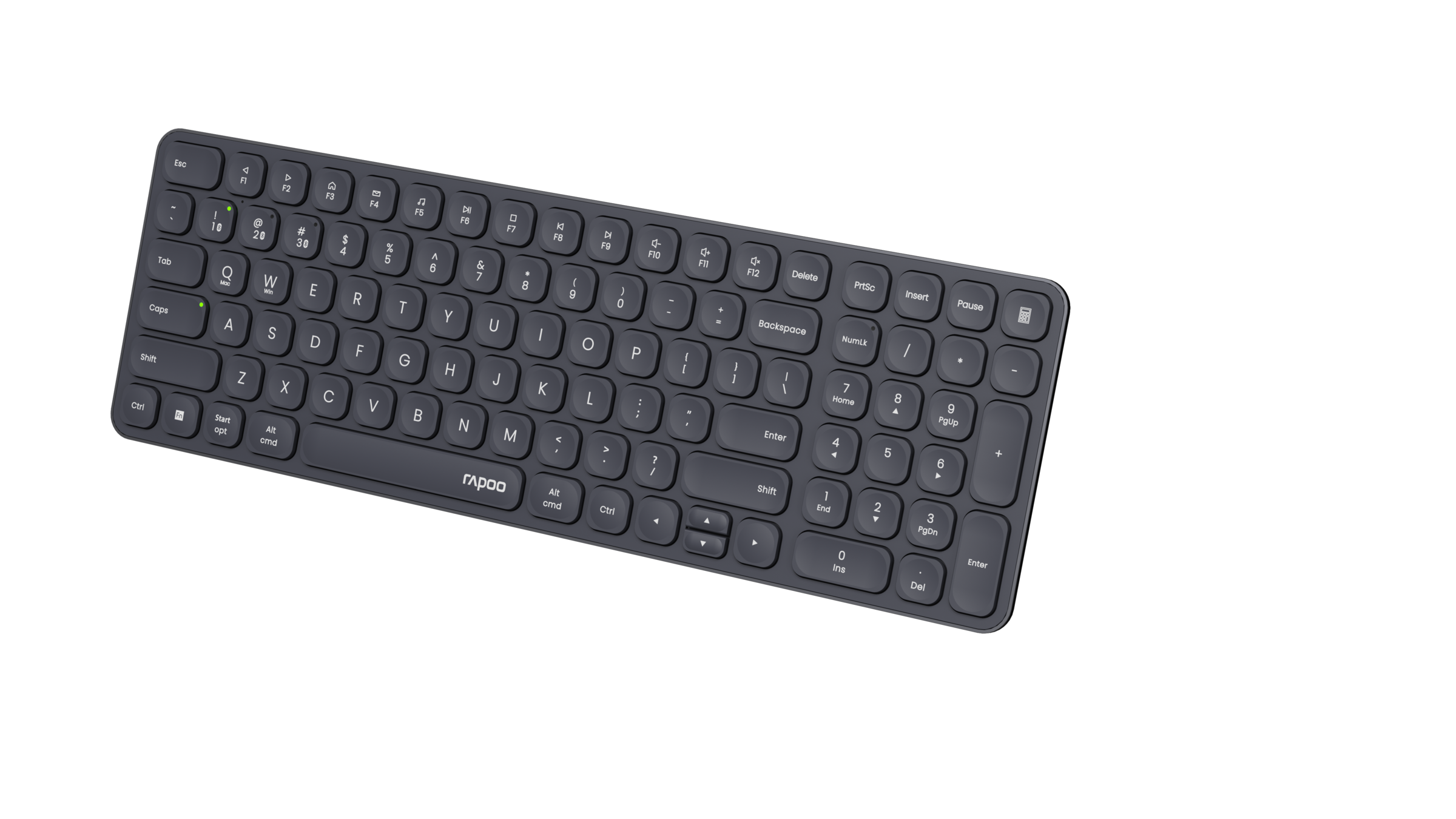 Rapoo Ultra-Slim-Bluetooth-Tastatur »E9310M, Kabellose, ultraflache Multi-Mode-Tastatur, QWERTZ« (Fn-Tasten | Multimedia-Tasten | Ziffernblock)