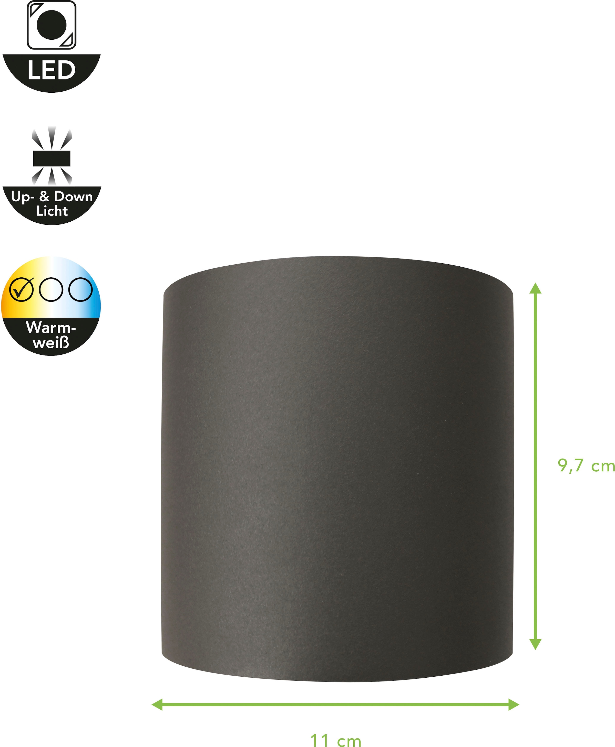 ECO-LIGHT Außen-Wandleuchte »DODD«, Leuchtmittel LED-Modul | LED fest integriert