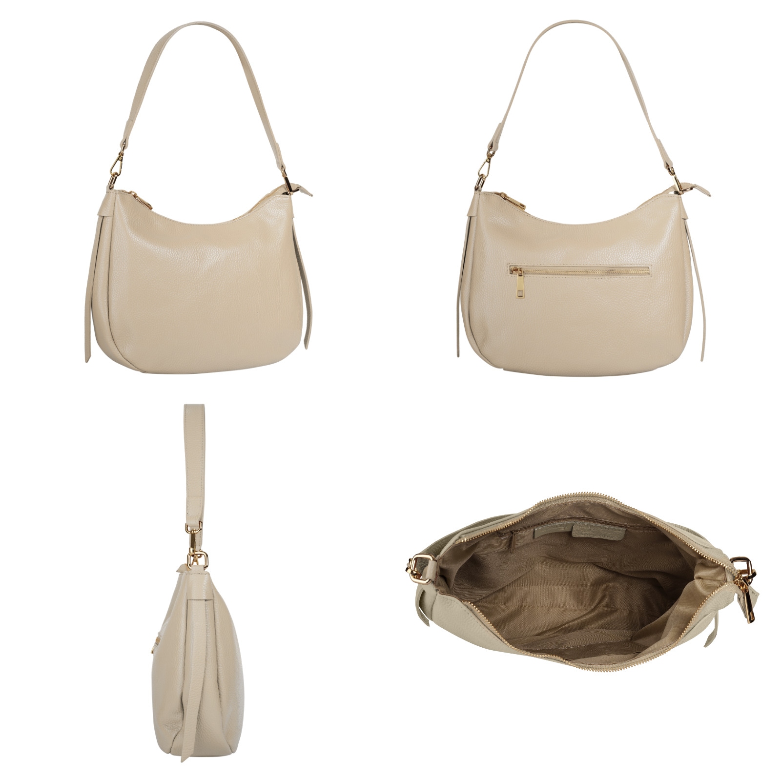 Cluty Umhängetasche, echt Leder, Made in Italy