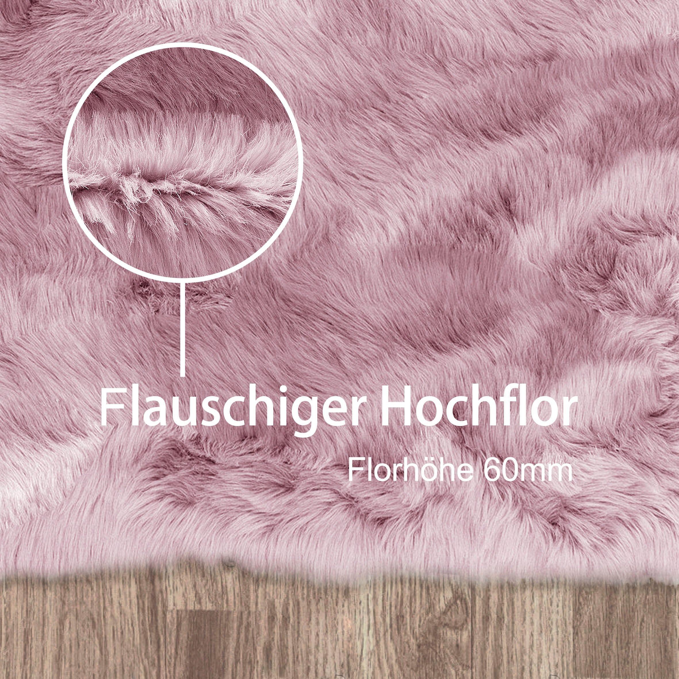 Home affaire Läufer »Valeria«, rechteckig, 60 mm Höhe, Kunstfell Läufer, besonders weich und flauschig, fußbodenheizungsgeeignet, pflegeleicht, ideale Teppiche für Wohnzimmer, Schlafzimmer, Esszimmer und Diele/Flur