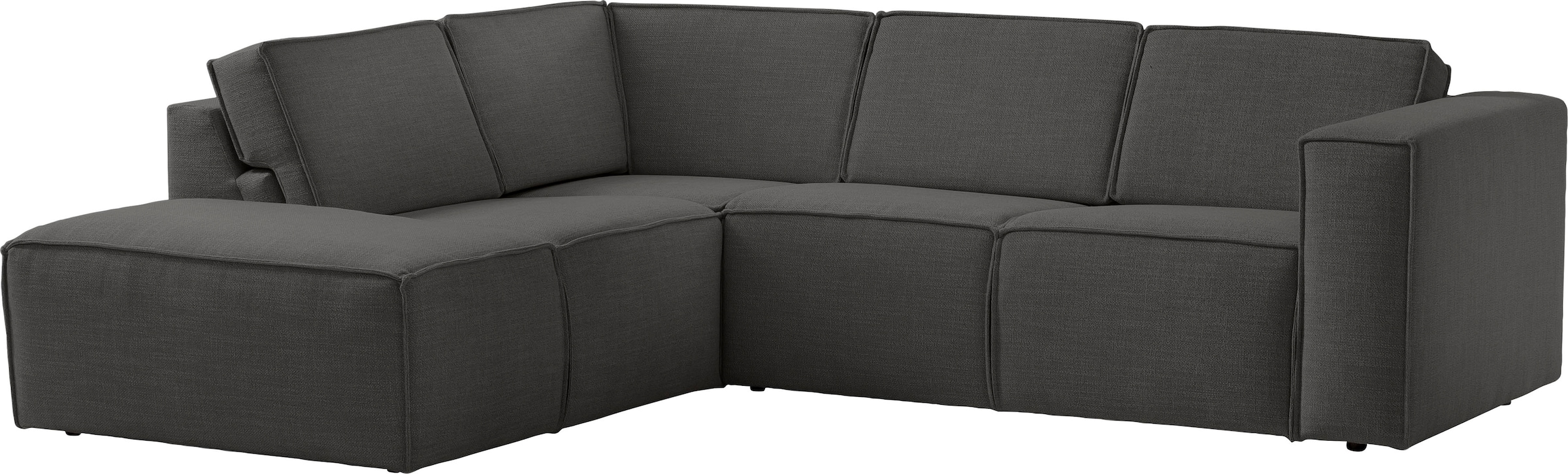 TRENDMANUFAKTUR Ecksofa »Dice mit Sitztiefenverstellung und Kaltschaumpolsterung«, hoher Sitzkomfort, aktuelle Kedernaht, L-Form