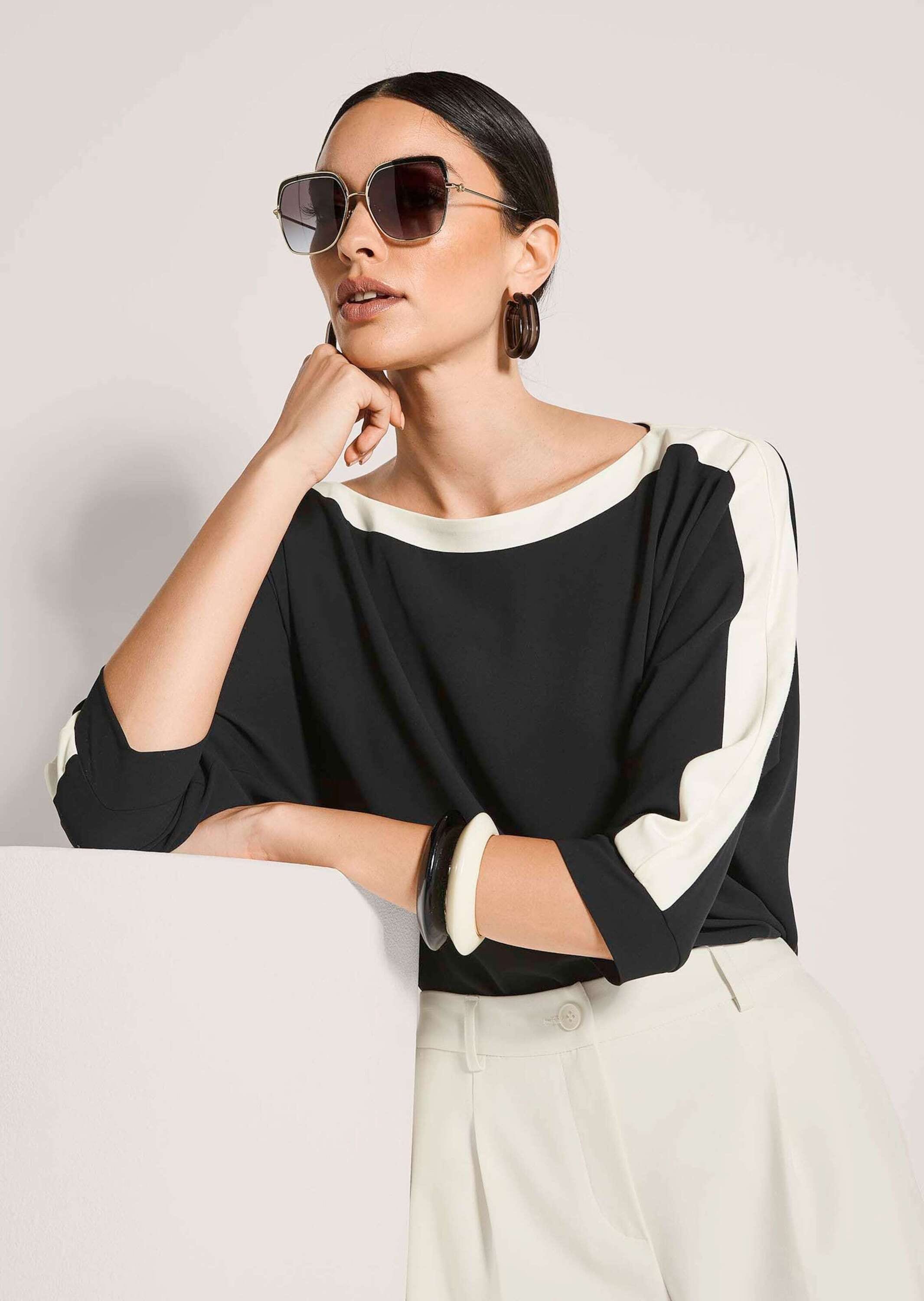 MADELEINE Langarmbluse »Blusenshirt Businessbluse im Colour Blocking-Stil« Colourblocking