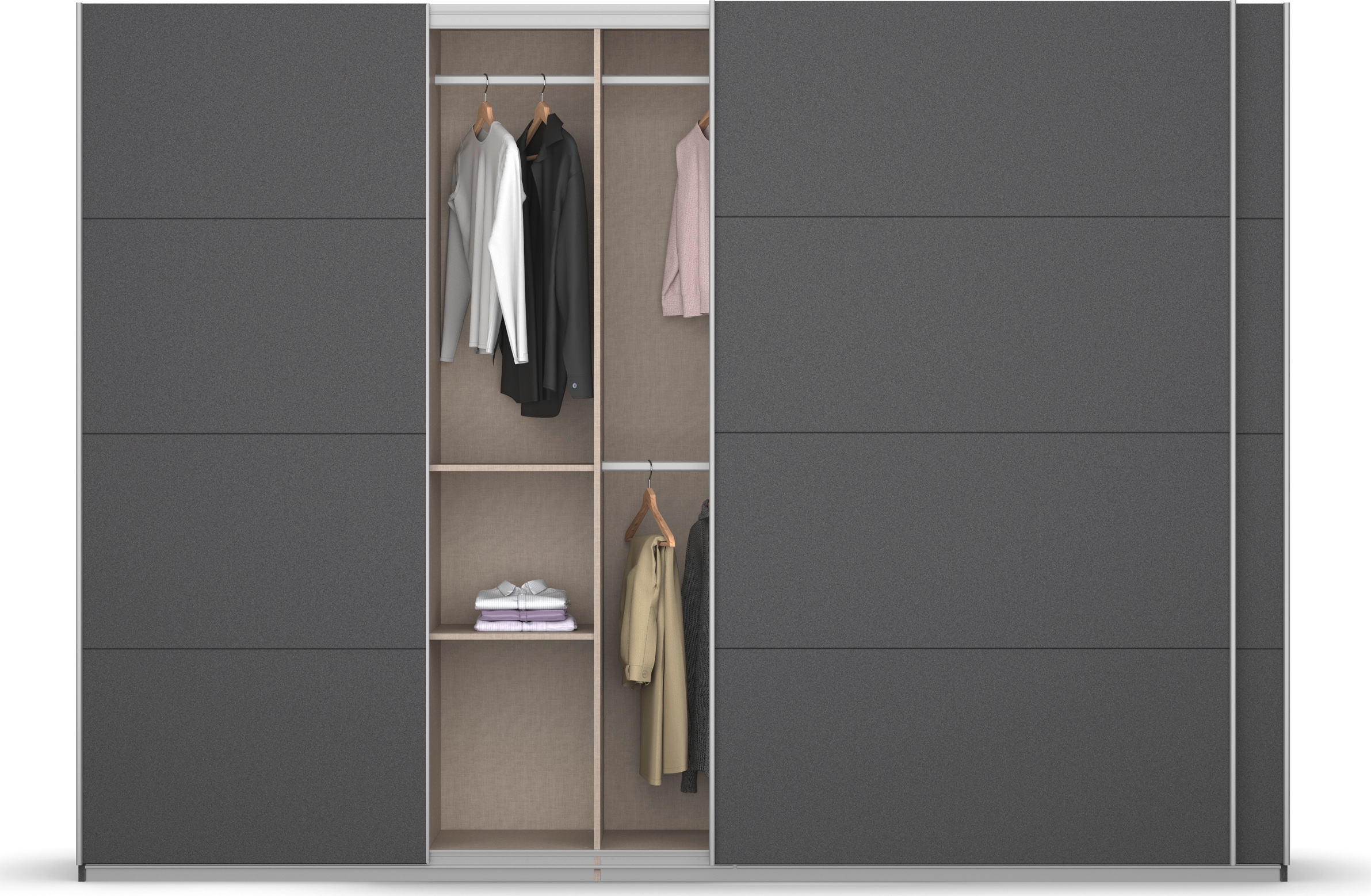 rauch Schwebetürenschrank »Kleiderschrank Schrank Garderobe KOLUNA mit Dekor-Front« 3 Ausstattungen BASIC/CLASSIC/PREMIUM (inkl. SOFT-CLOSE-FUNKTION),  Breiten 203/271/315/360 cm Höhen 210/229 cm MADE IN GERMANY