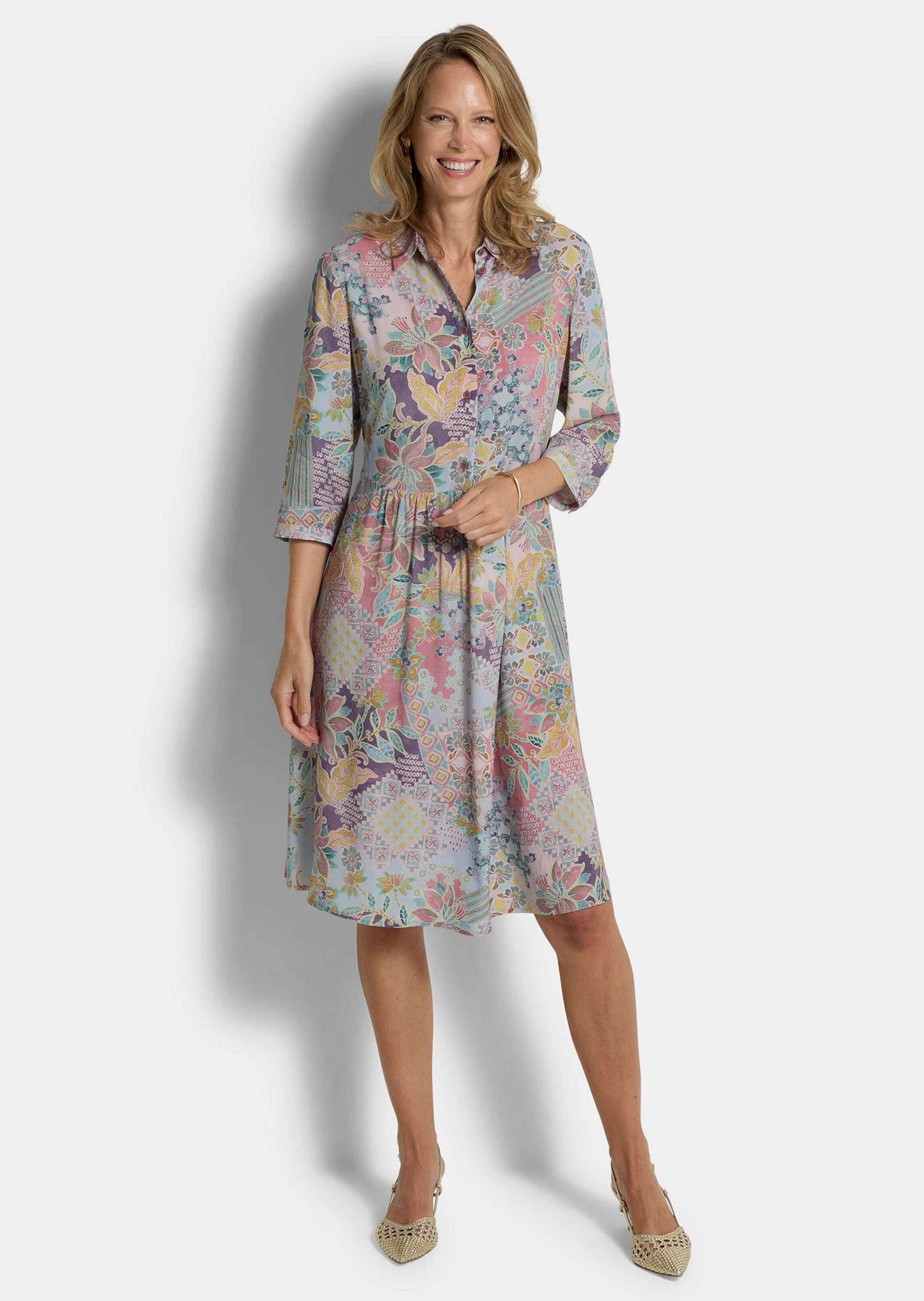 GOLDNER Sommerkleid »Kurzgröße Hemdblusenkleid aus reiner Viskose«