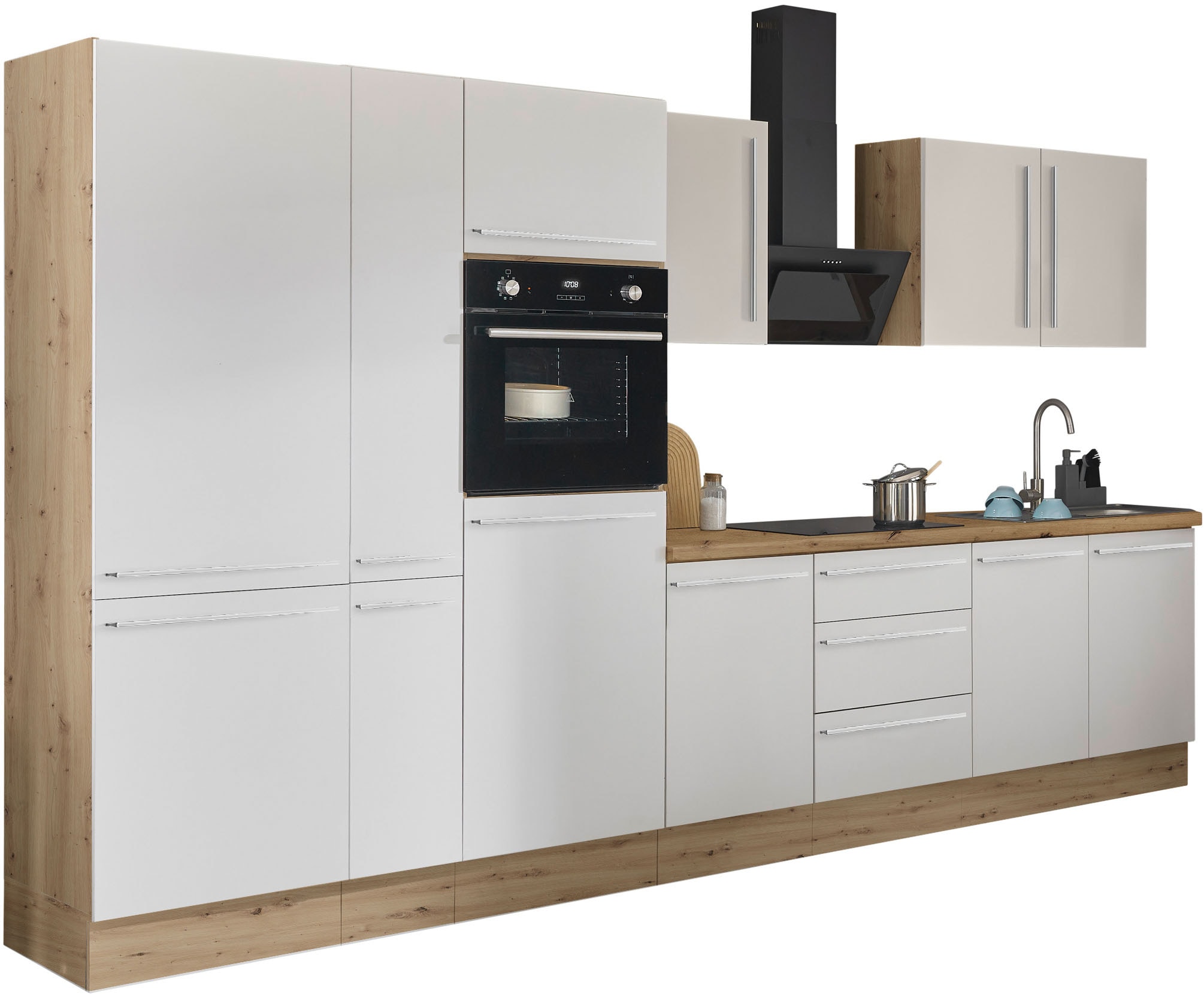 KOCHSTATION Küchenzeile »Florida« Breite 360 cm, wahlweise mit E-Geräten,Softclose für Türen/Schubkästen