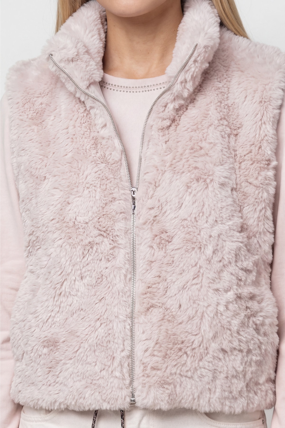 Monari Fellimitatweste »Weste Basic fake fur« Regular fit mit Stehkragen