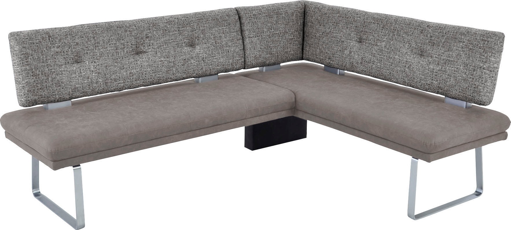 K+W Komfort & Wohnen Eckbank »Giacomo II« Flachstahlkufe in edelstahlfarbig lackiert, Rücken und Sitz gesteppt