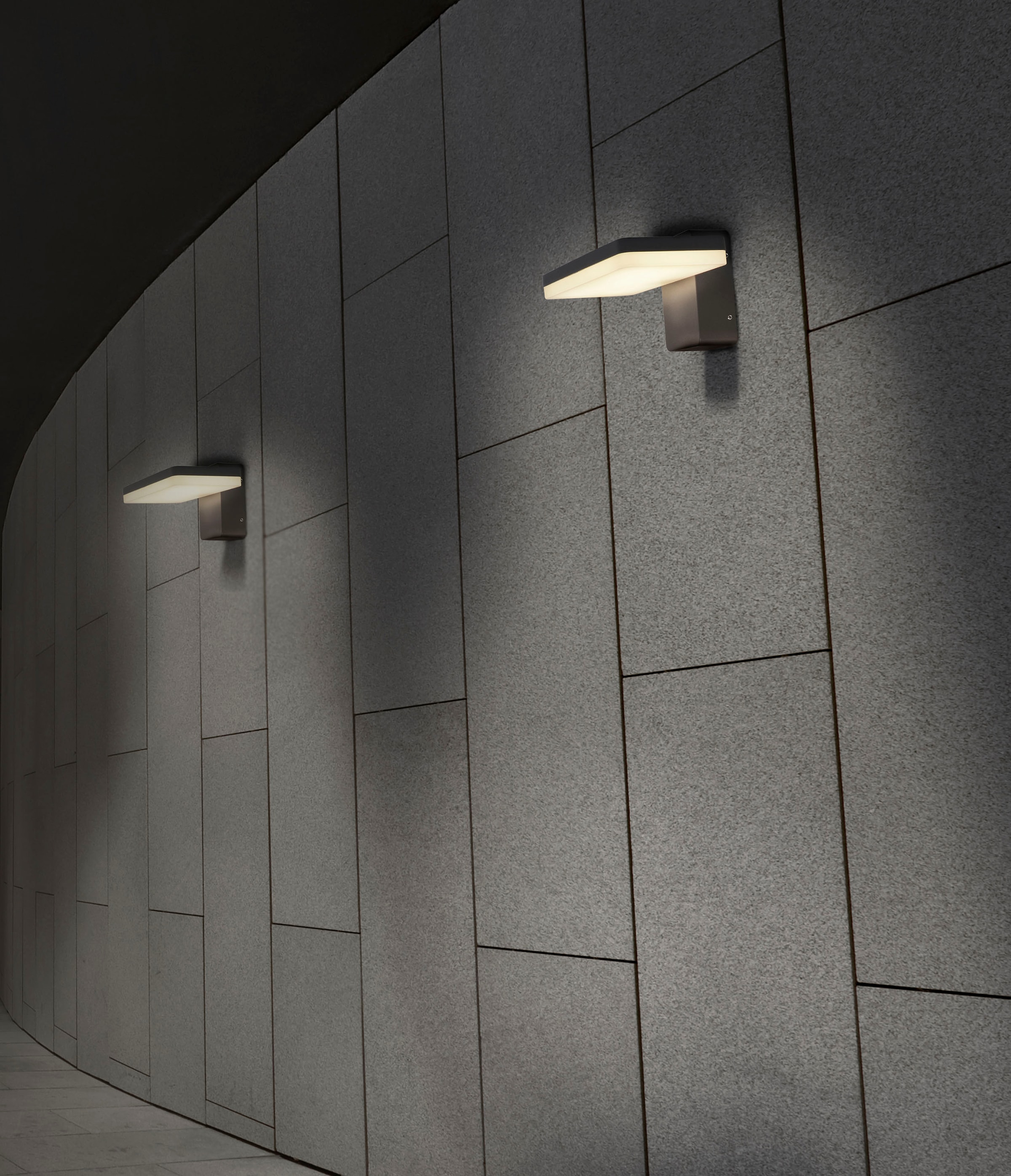 näve LED Außen-Wandleuchte »Clair«, 1 flammig, Leuchtmittel LED-Board | LED fest integriert, Wandleuchte, Terrasse, anthrazit, Höhe: 11cm, LED warmweiß
