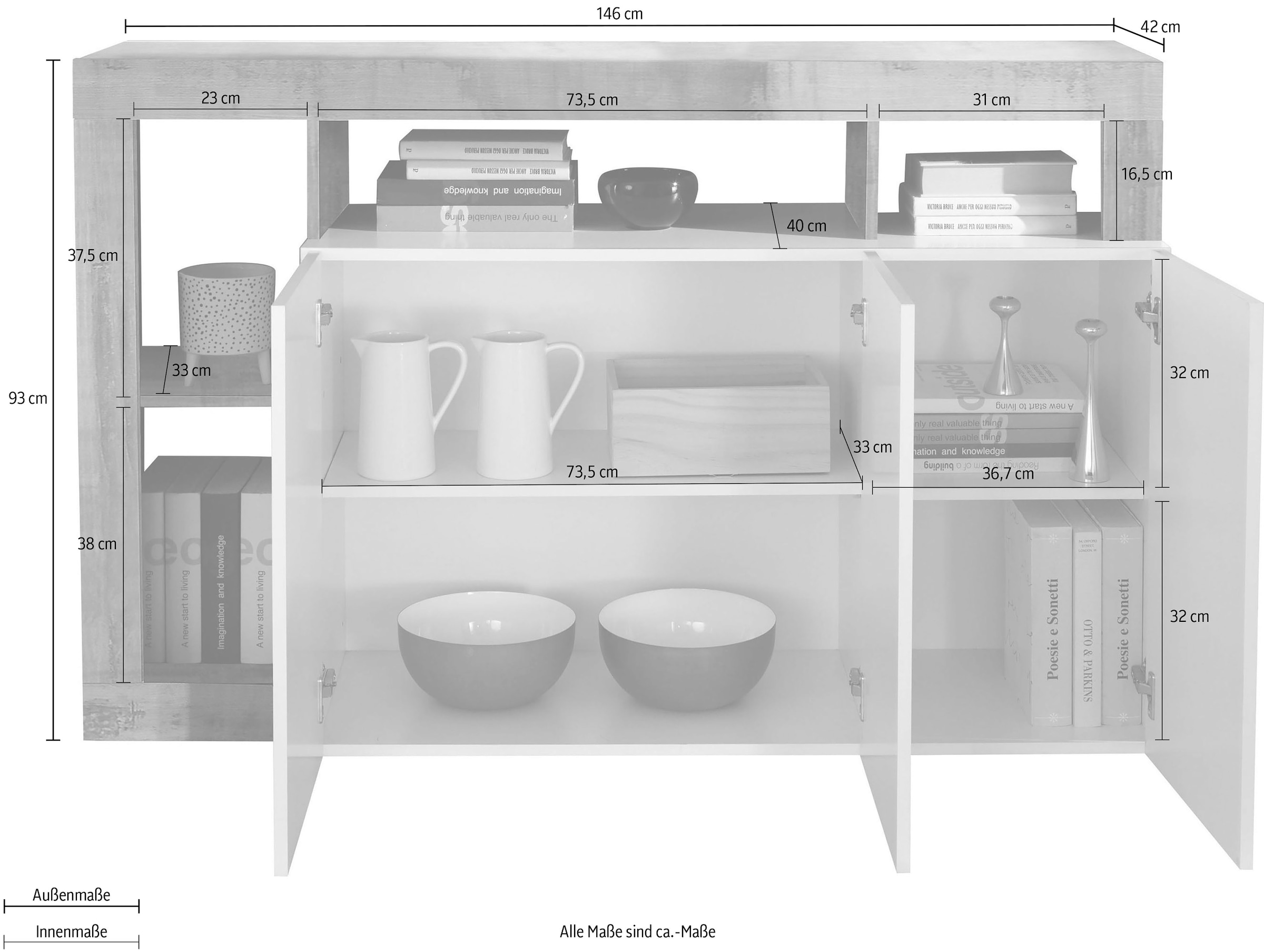 INOSIGN Sideboard »Hamburg« Breite 146 cm