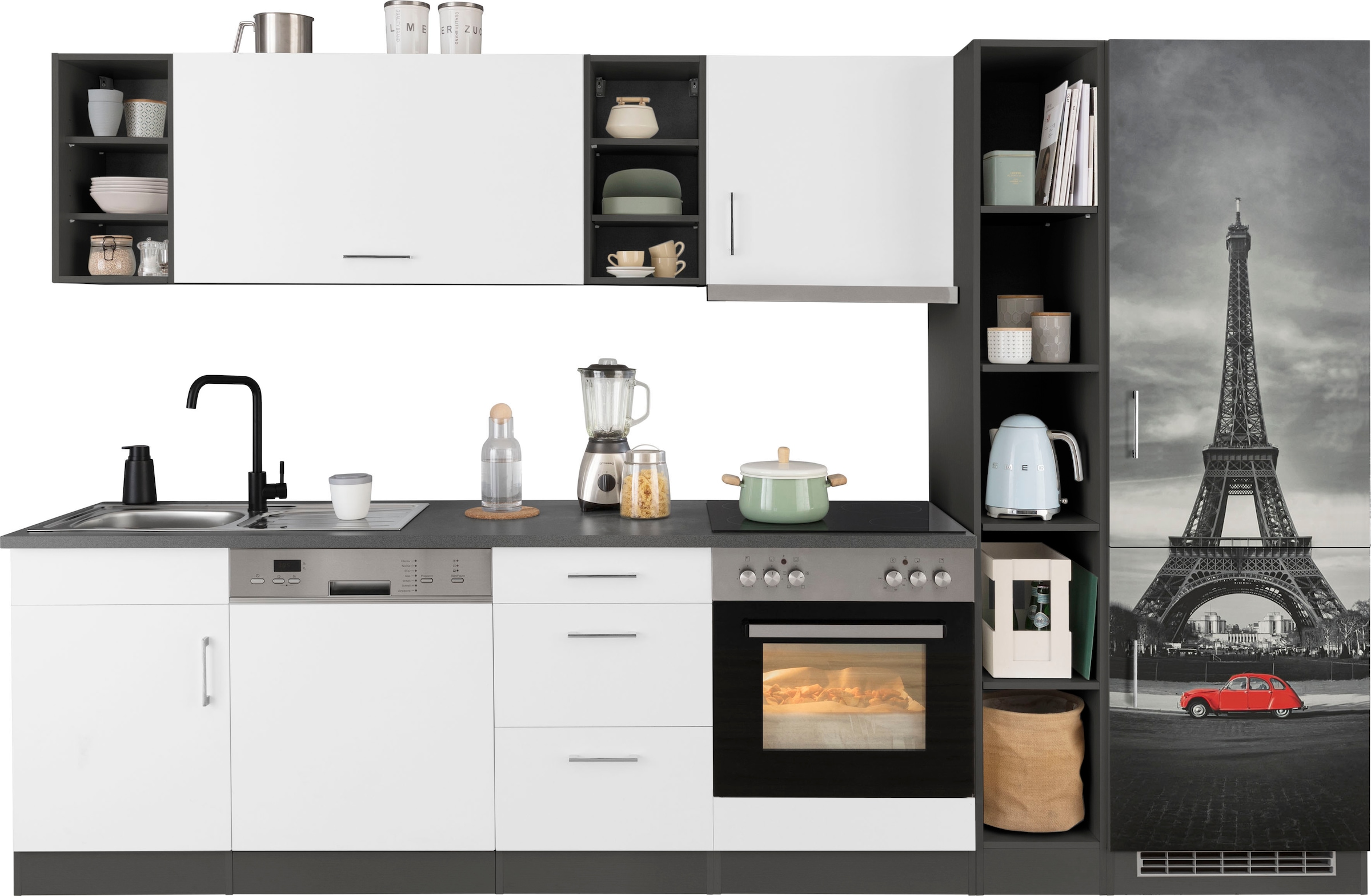 cm, »Paris«, Breite großer HELD Küchenzeile E-Geräten, mit 310 online MÖBEL Kühl-Gefrierkombination mit bei OTTO
