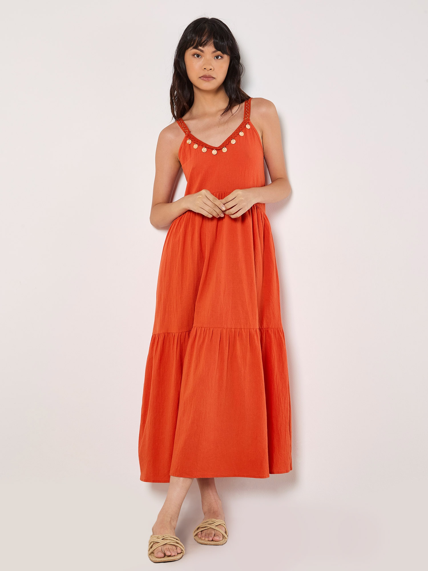 Apricot Midikleid »Shell Detail Midaxi Dress« mit Trägern