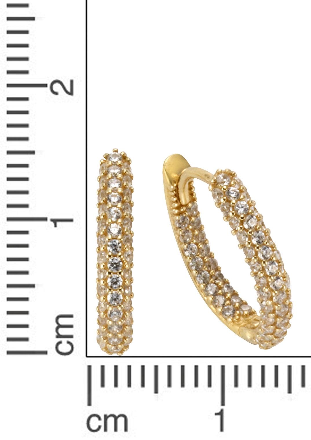 Firetti Paar Creolen »Schmuck Geschenk Gold 375 Ohrschmuck Creole«, mit Zirkonia (synth.)