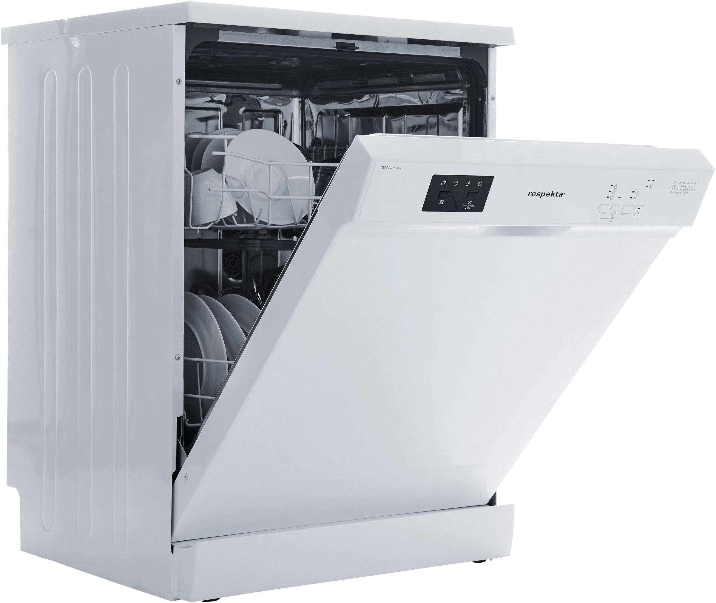 Respekta Standgeschirrspüler »GSPS 60 V« 12 Maßgedecke in silberfarben