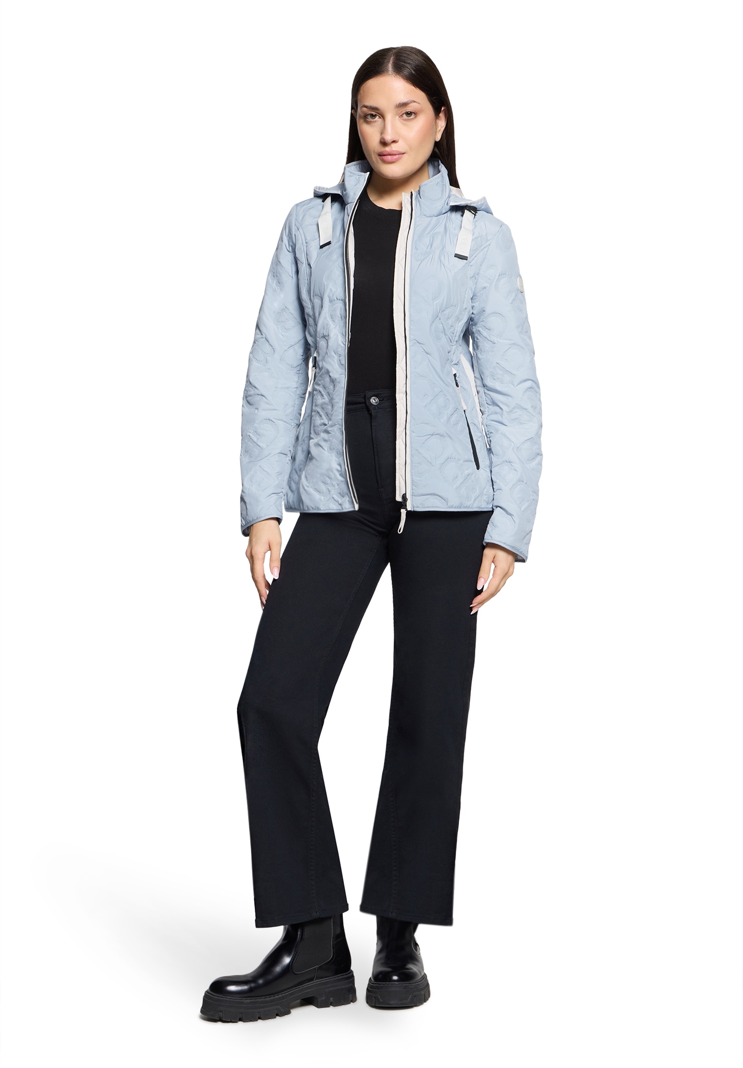 Gil Bret Outdoorjacke mit Kapuze mit Strukturmuster