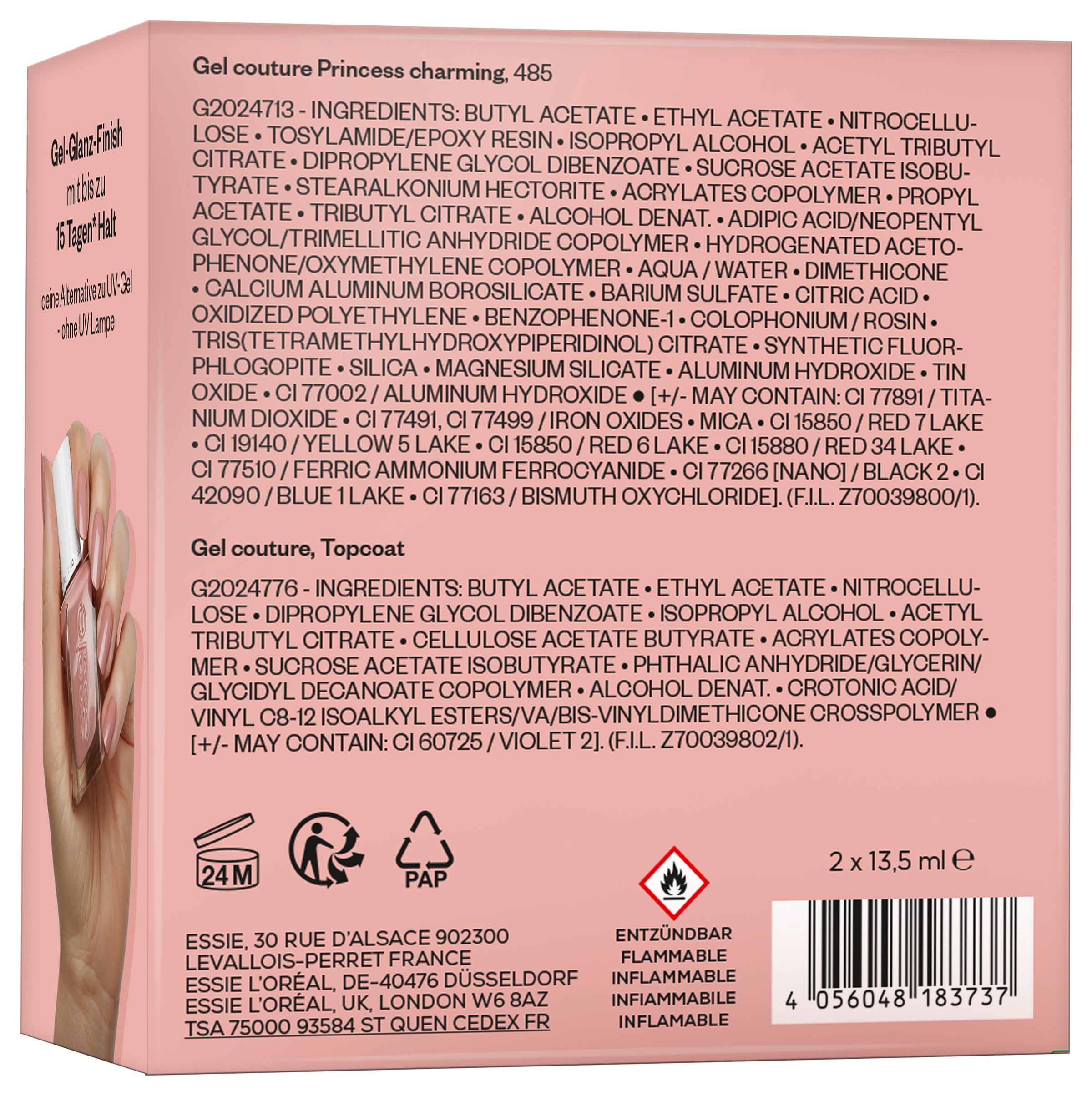 essie Nagellack-Set »GEL COUTURE SET« mit natürlichen Inhaltsstoffen