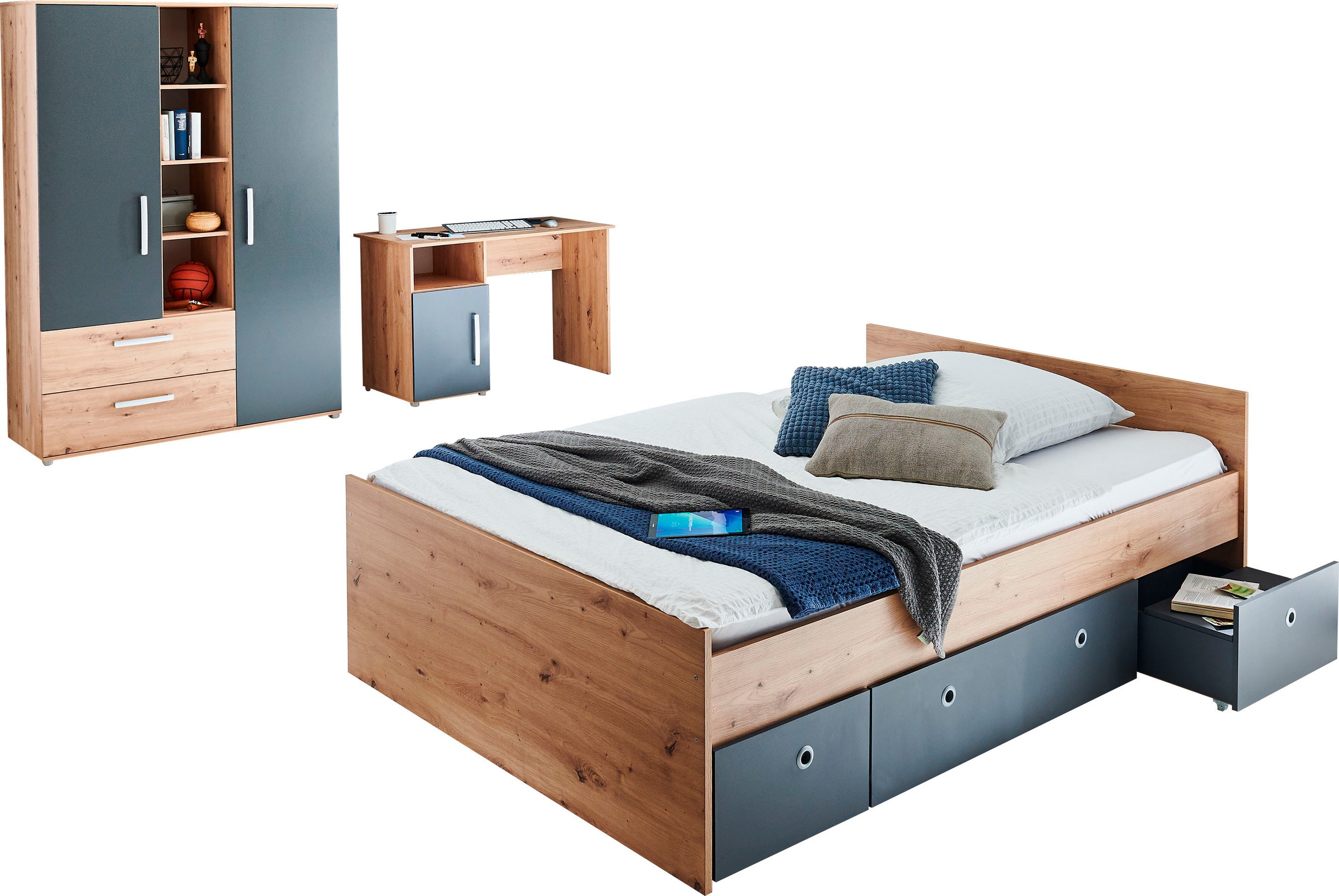 arthur berndt Jugendzimmer-Set »Alessio«, (Set, 4 St.), mit Melamin-Oberfläche