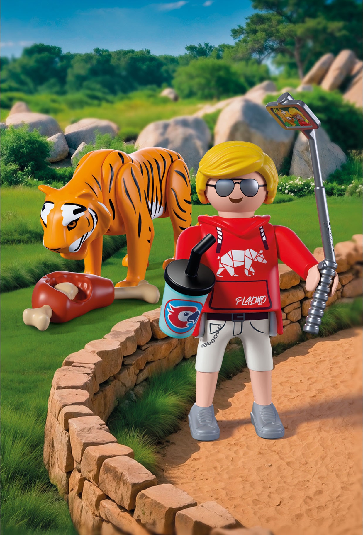 Playmobil® Konstruktions-Spielset »Zoo: Tiger und Besucher (72089), Animals & Friends« Made in Europe