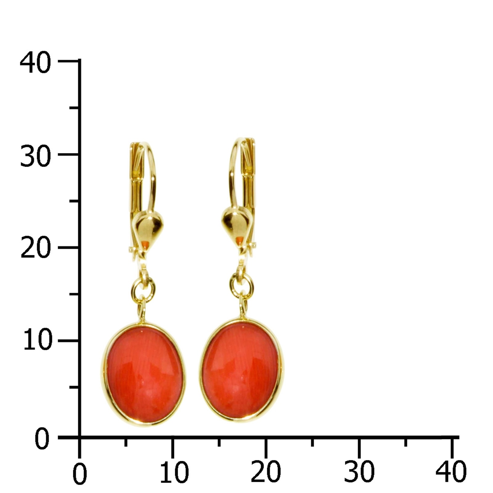 OSTSEE-SCHMUCK Paar Ohrhänger »- Classic 10x8 mm - Gold 333/000 - Koralle«