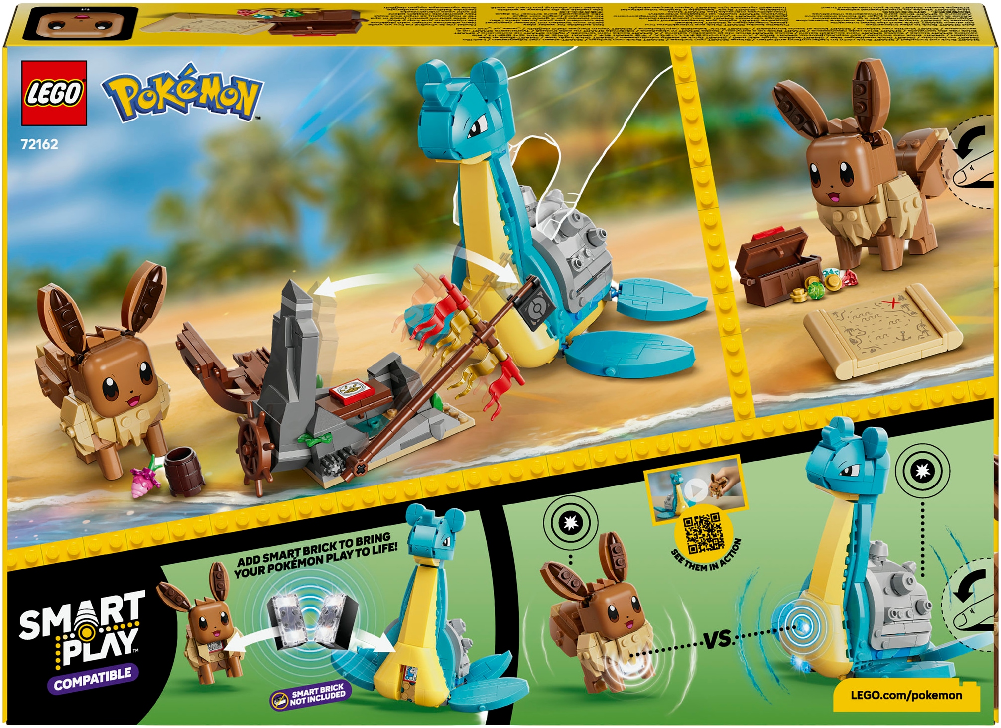 LEGO® Konstruktionsspielsteine »SMART Play: Evoli und Lapras auf Schatzsuche (72162), LEGO Pokémon« Mit SMART Brick kombatibel (nicht enthalten)