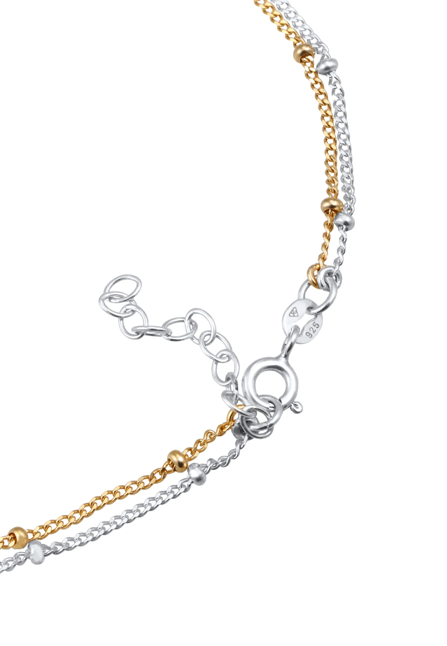 Elli Fußkette »Fußschmuck Kugelkette Bi-Color Sommer Strand 925 Silber«