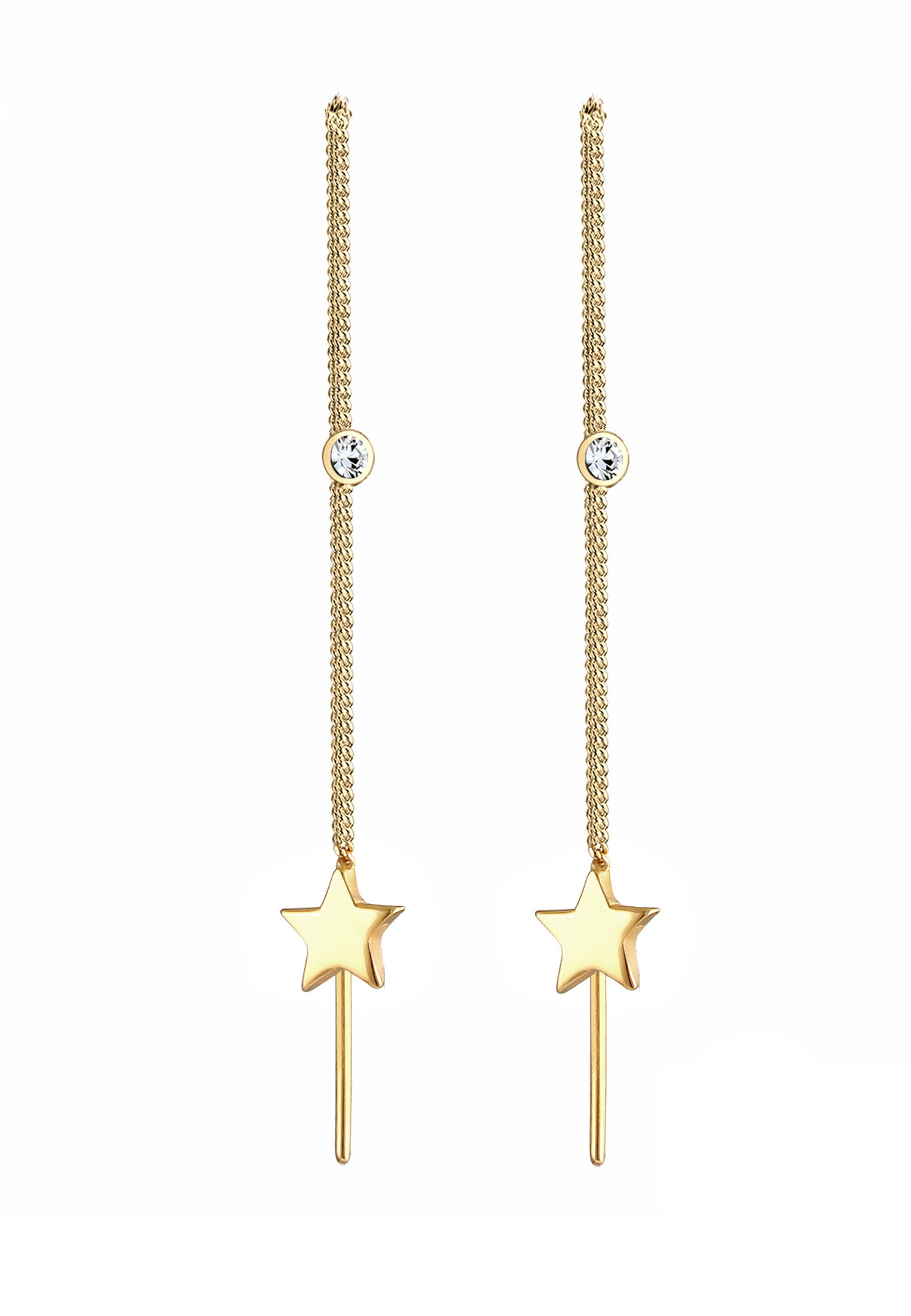 Elli Paar Ohrhänger »Ohrringe Sterne Durchzieher 925 Silber, mit Kristallen von Swarovski®«