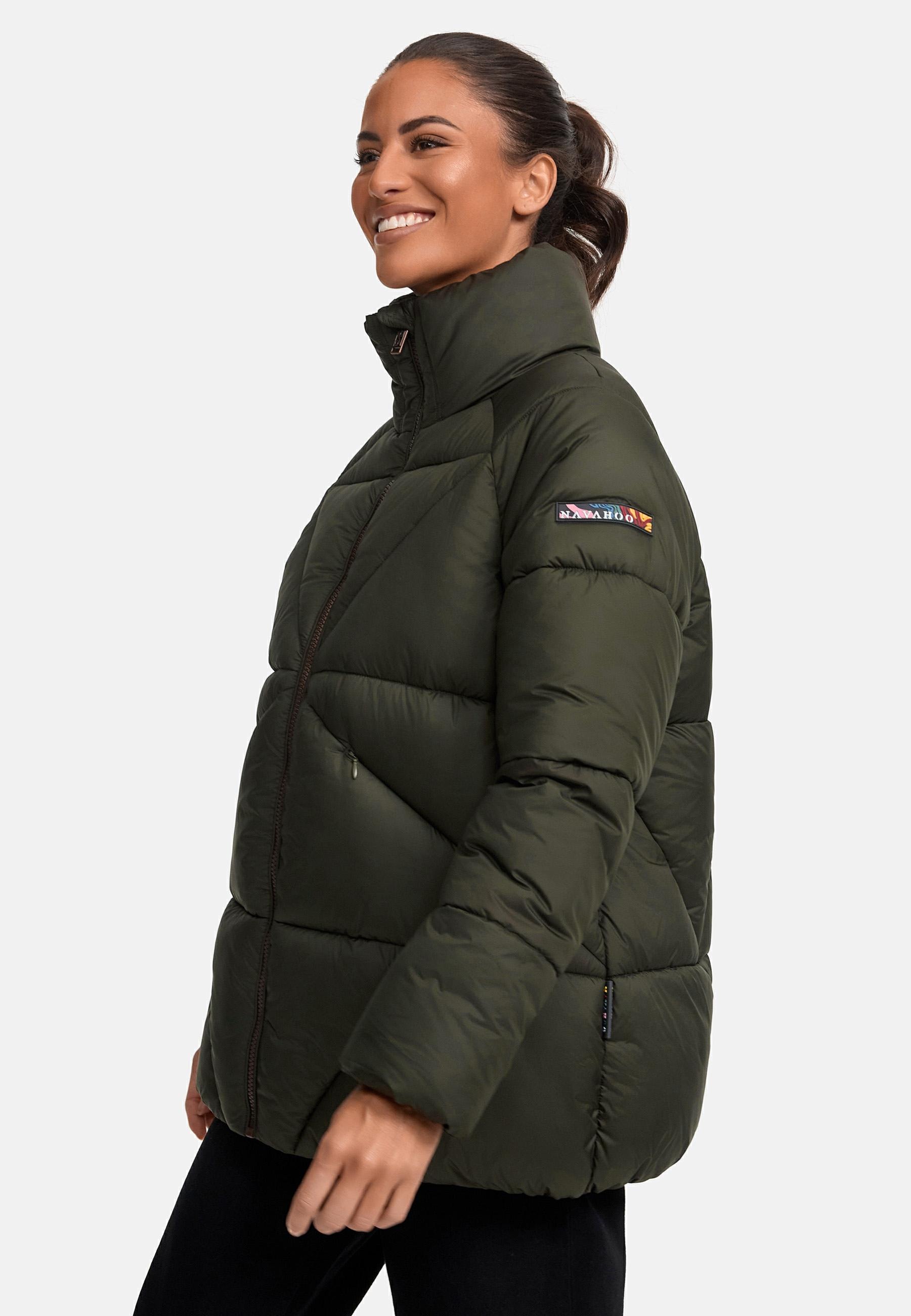 Navahoo Steppjacke »Steppjacke Schokolinaa 14«, ohne Kapuze, Winterjacke mit modischer Steppung & hohem Kragen