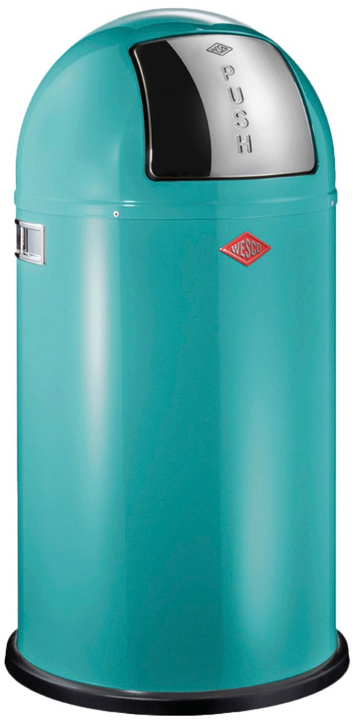 WESCO Mülleimer »Pushboy Abfallsammler« 1 Behälter mit Metalleinsatz, Griffe, Einwurfklappe aus Edelstahl und Bodenring