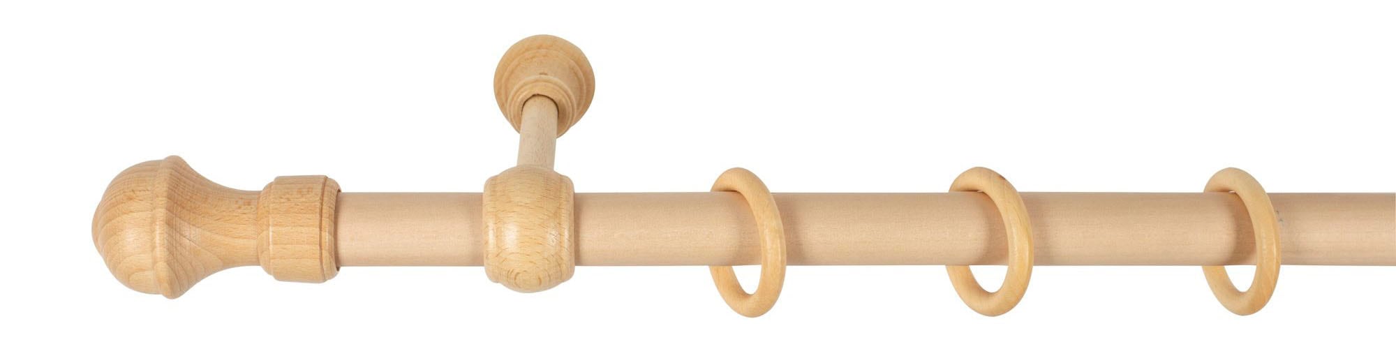SN DECO GROUP Gardinenstange »Ares«, 1 läufig-läufig, Fixmaß, 28 mm, Holz, verschiedene Längen und Farben, Komplettset